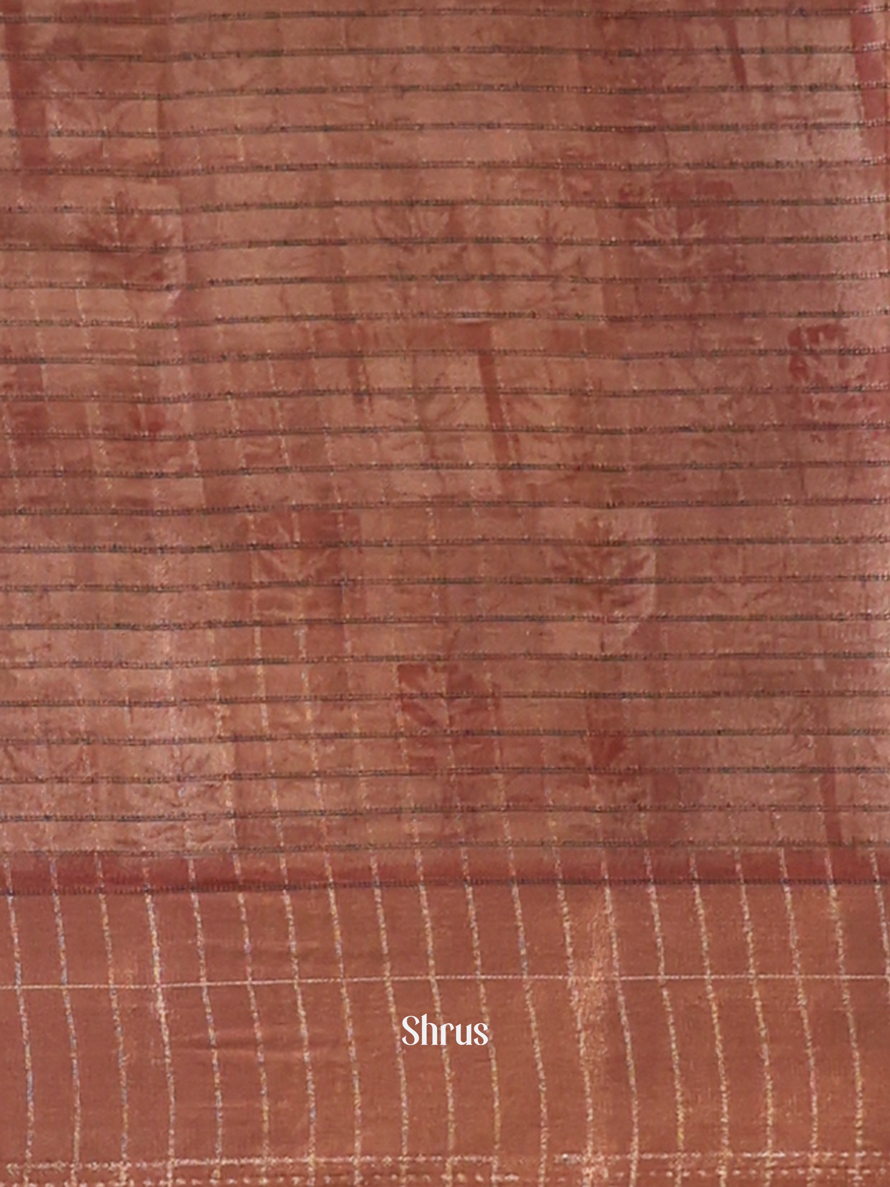 Brown - Semi Tussar Saree - Shop on Shrus.com