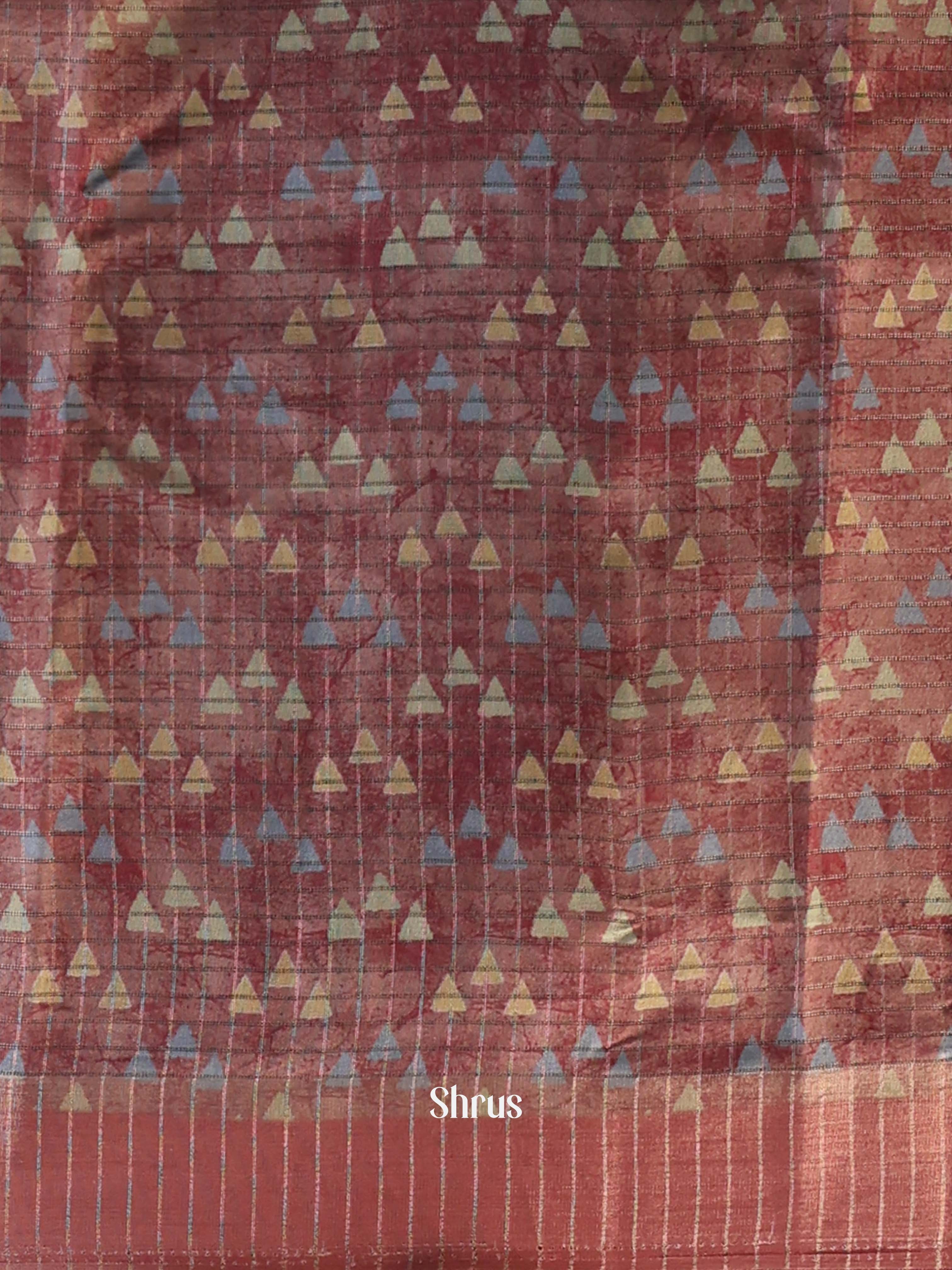 Cream & Brown - Semi Tussar Saree - Shop on Shrus.com