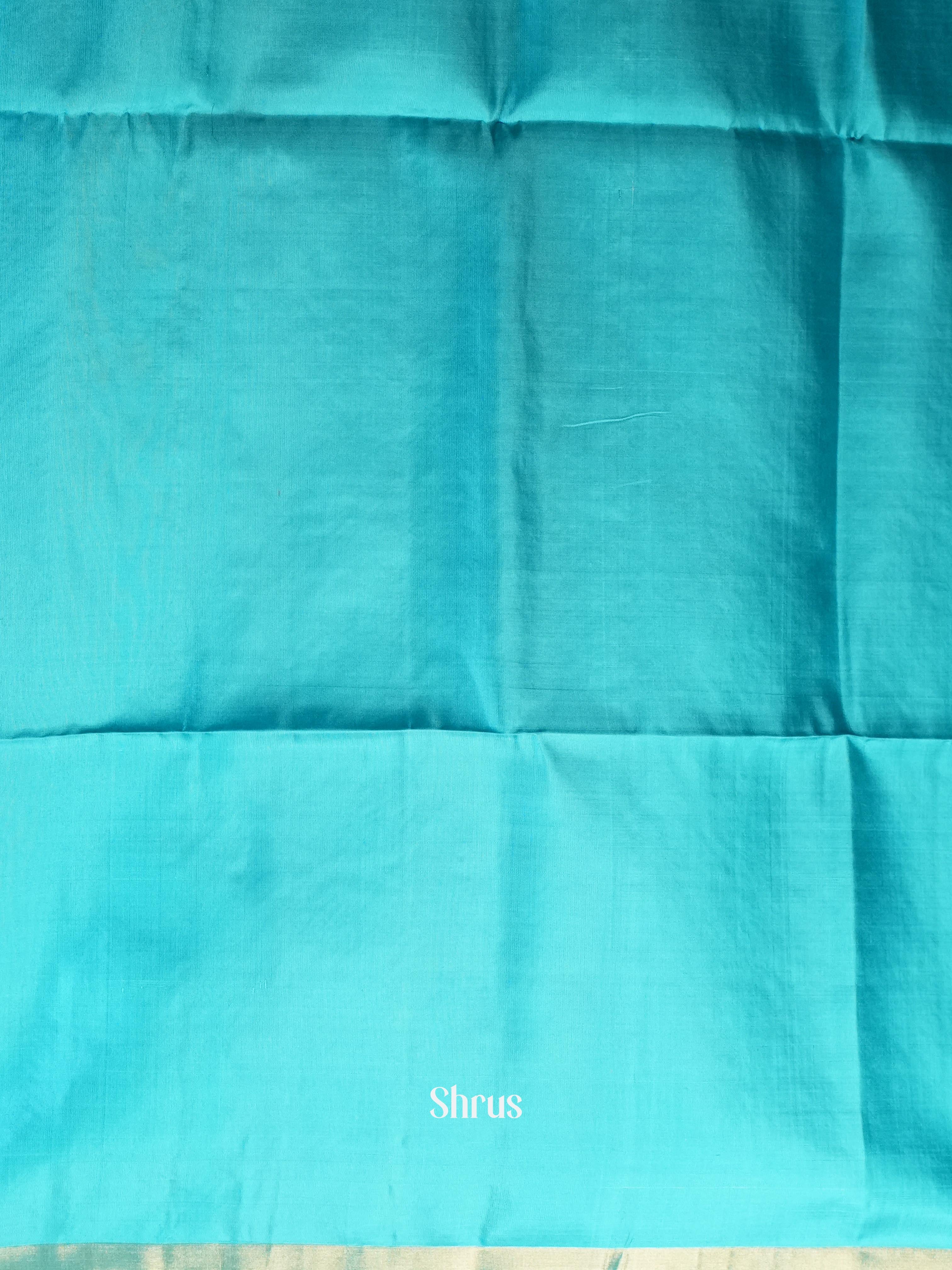 Teal - Soft Silk Saree - Shop on Shrus.com