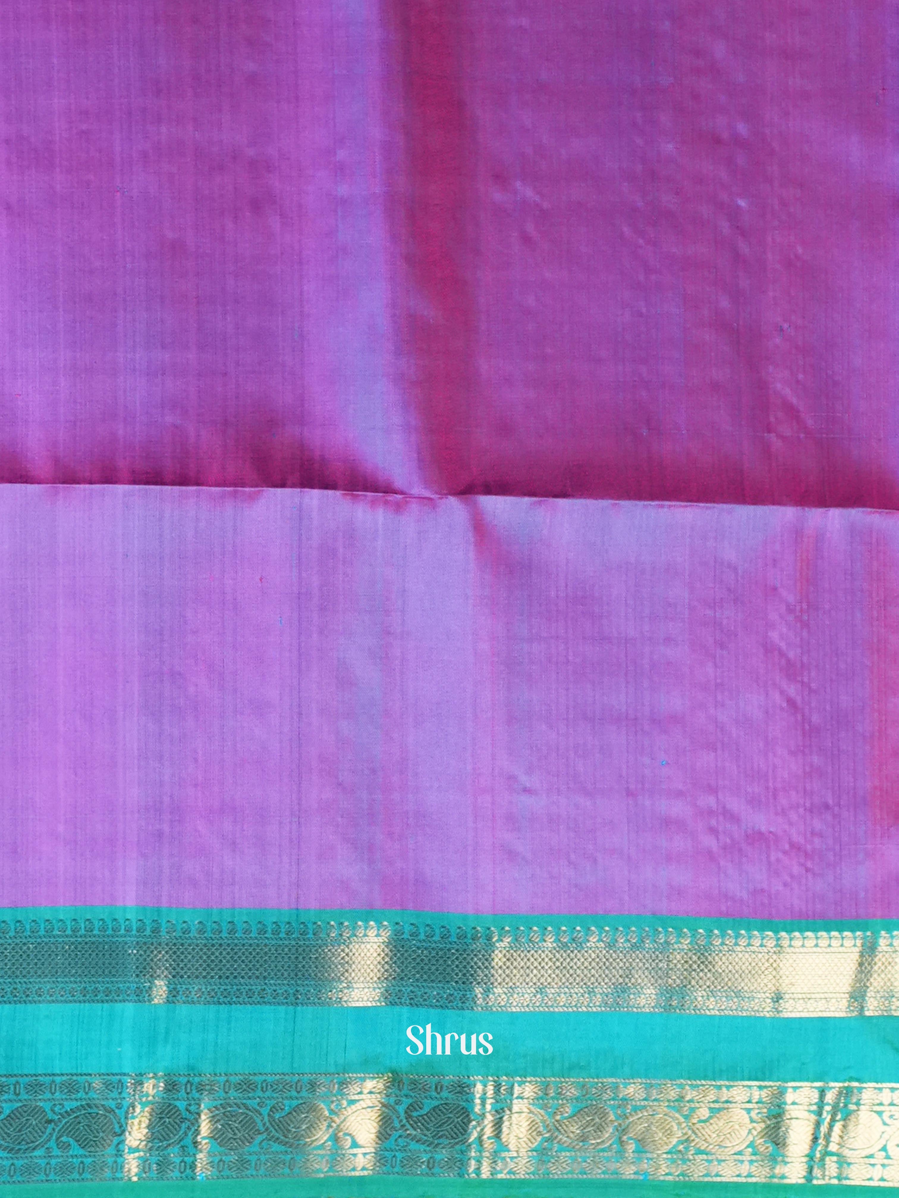 Blue & Purple - Soft Silk Saree - Shop on Shrus.com