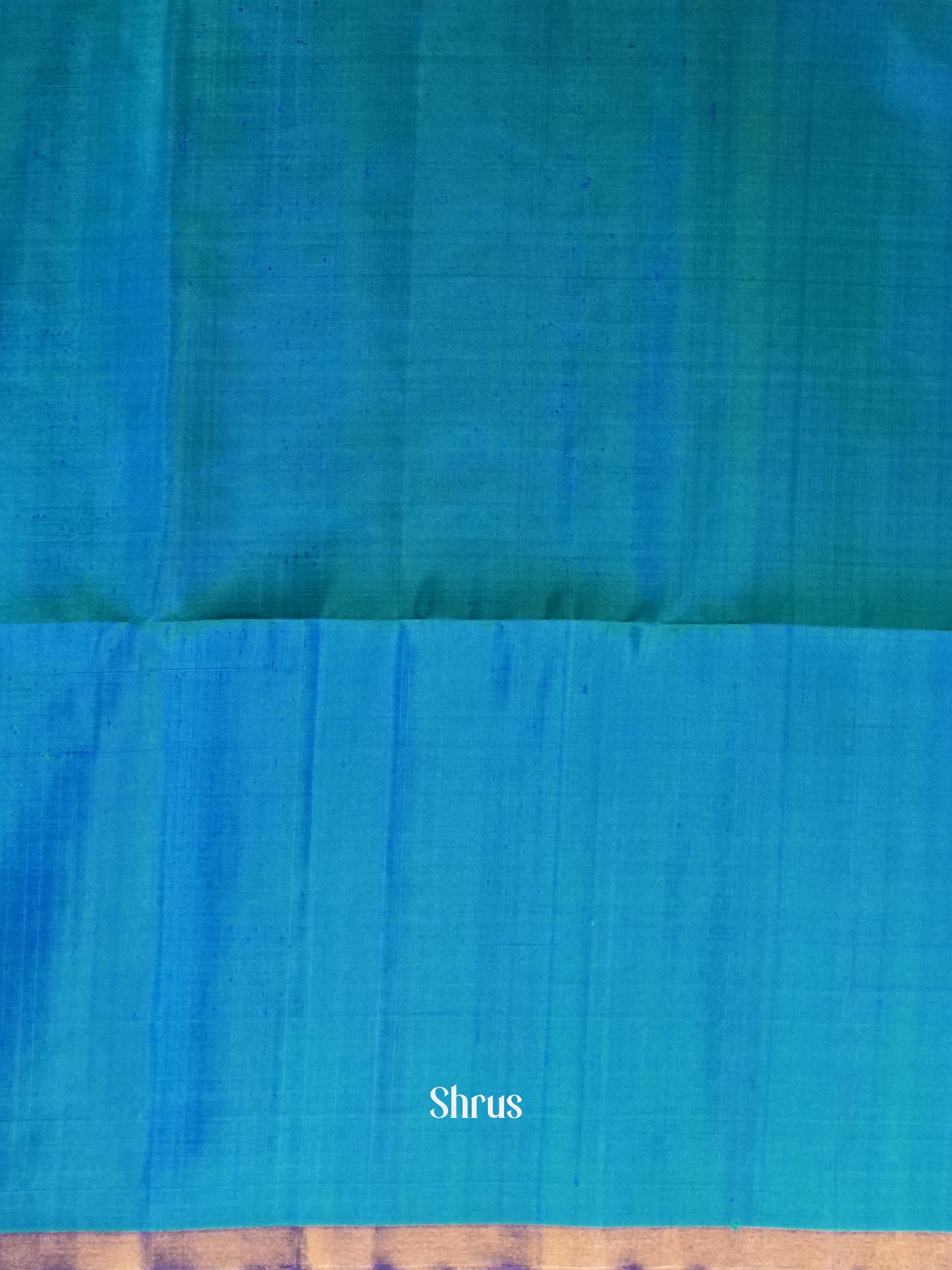 Blue & Teal - Soft Silk Saree - Shop on Shrus.com