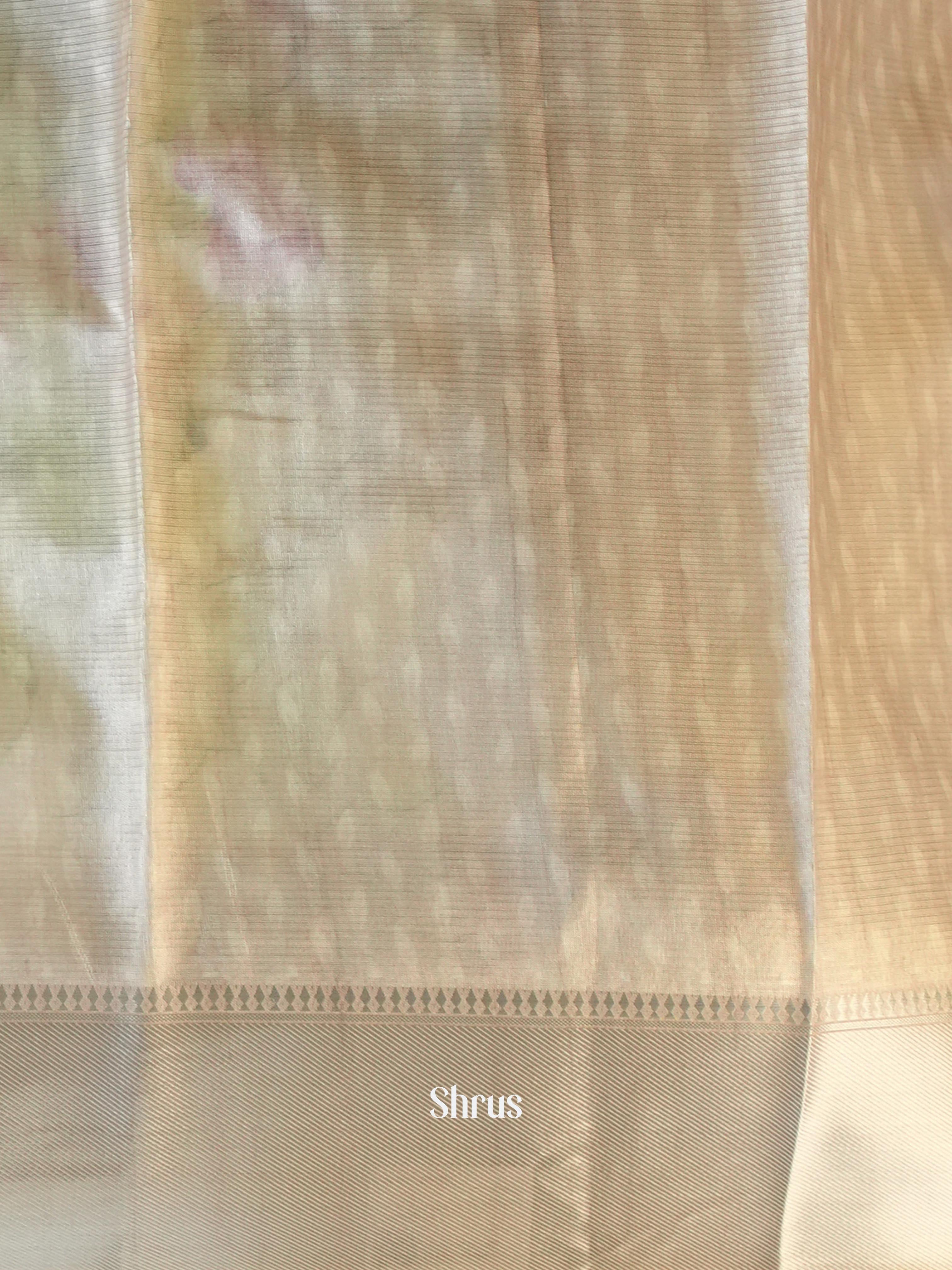 Cream- Printed Semi Tussar - Shop on Shrus.com