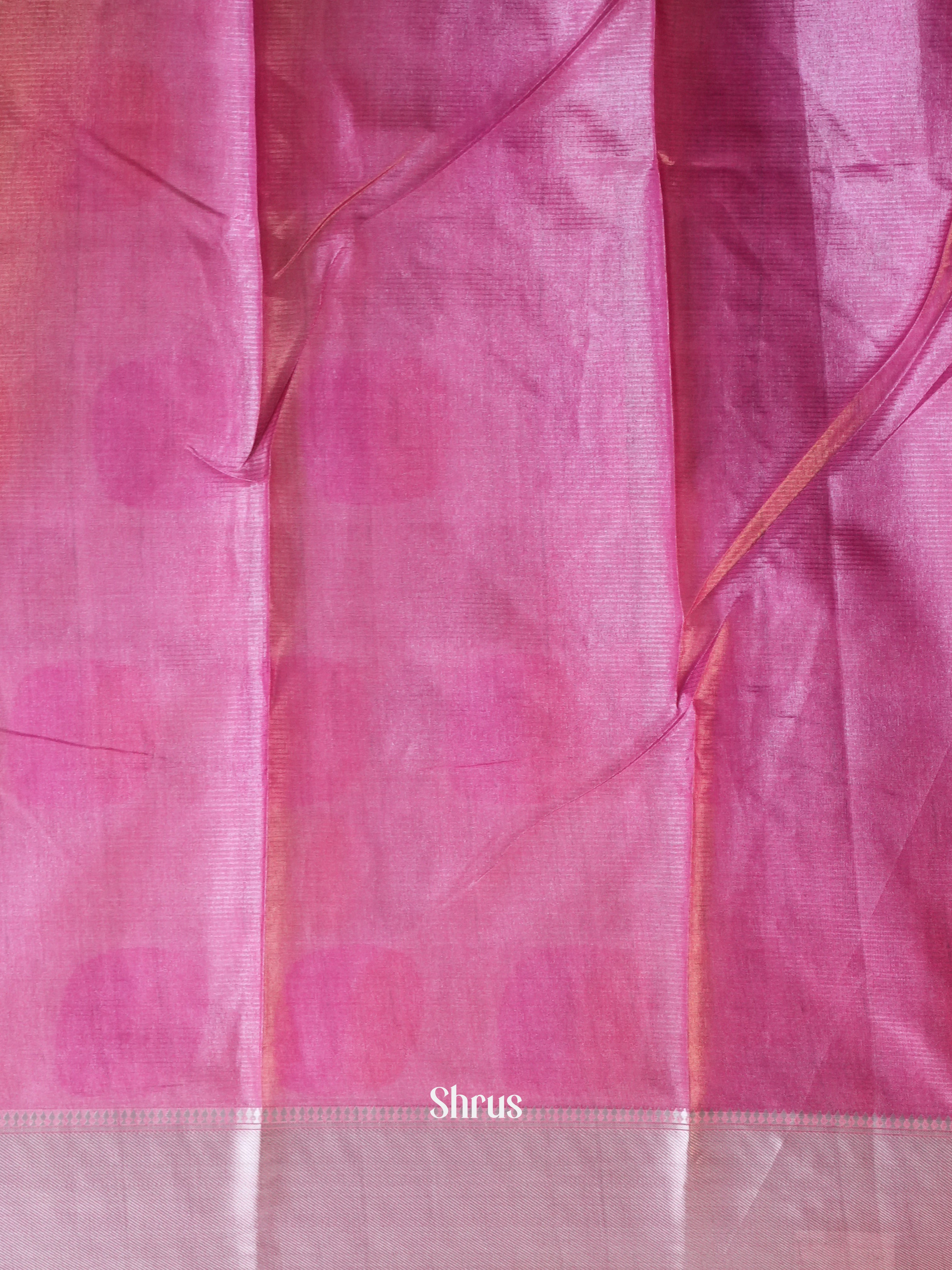 Beige & Pink - Printed Tussar Saree - Shop on Shrus.com
