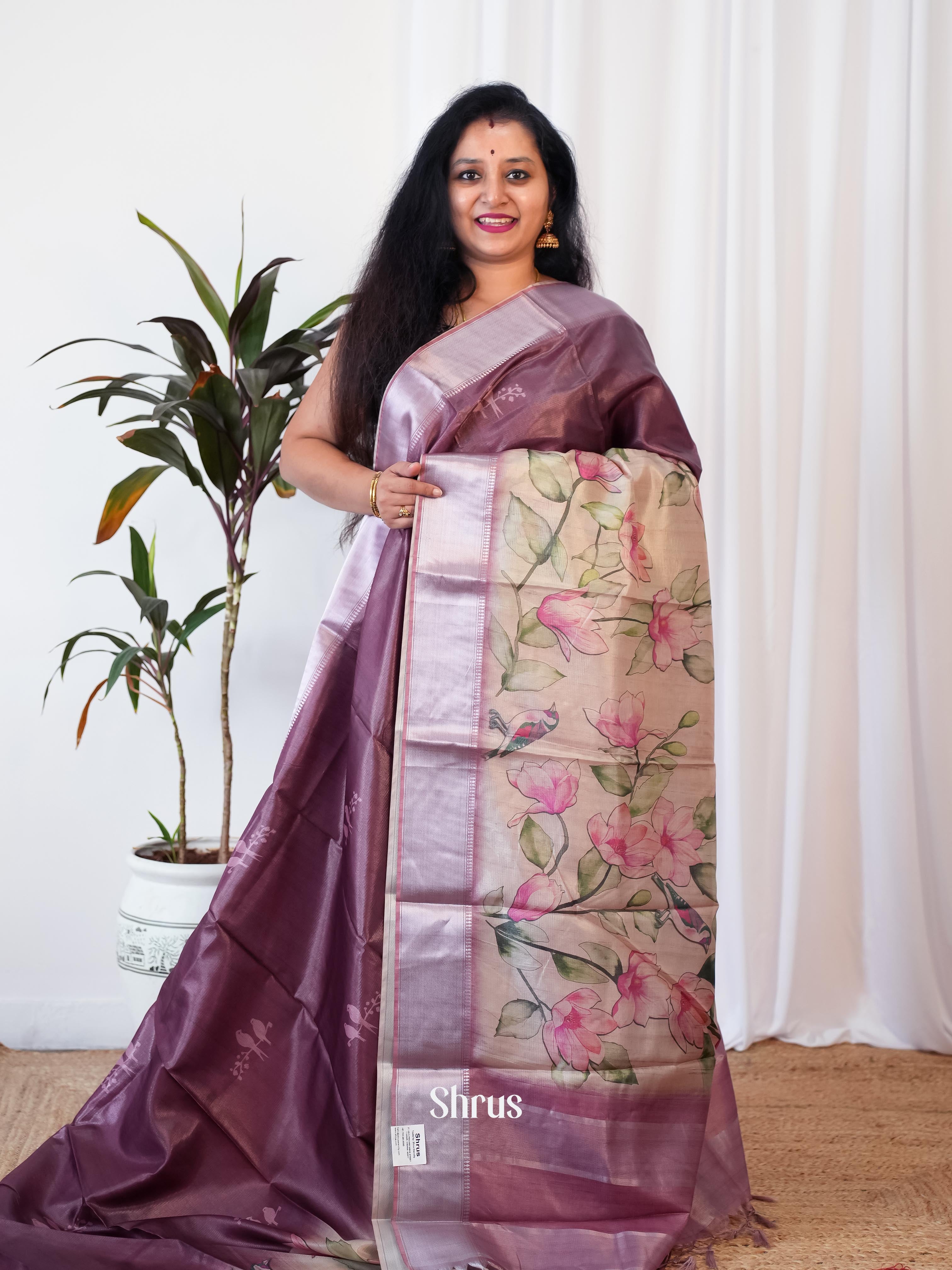 CIS06422 - Printed Tussar Saree - Shop on Shrus.com