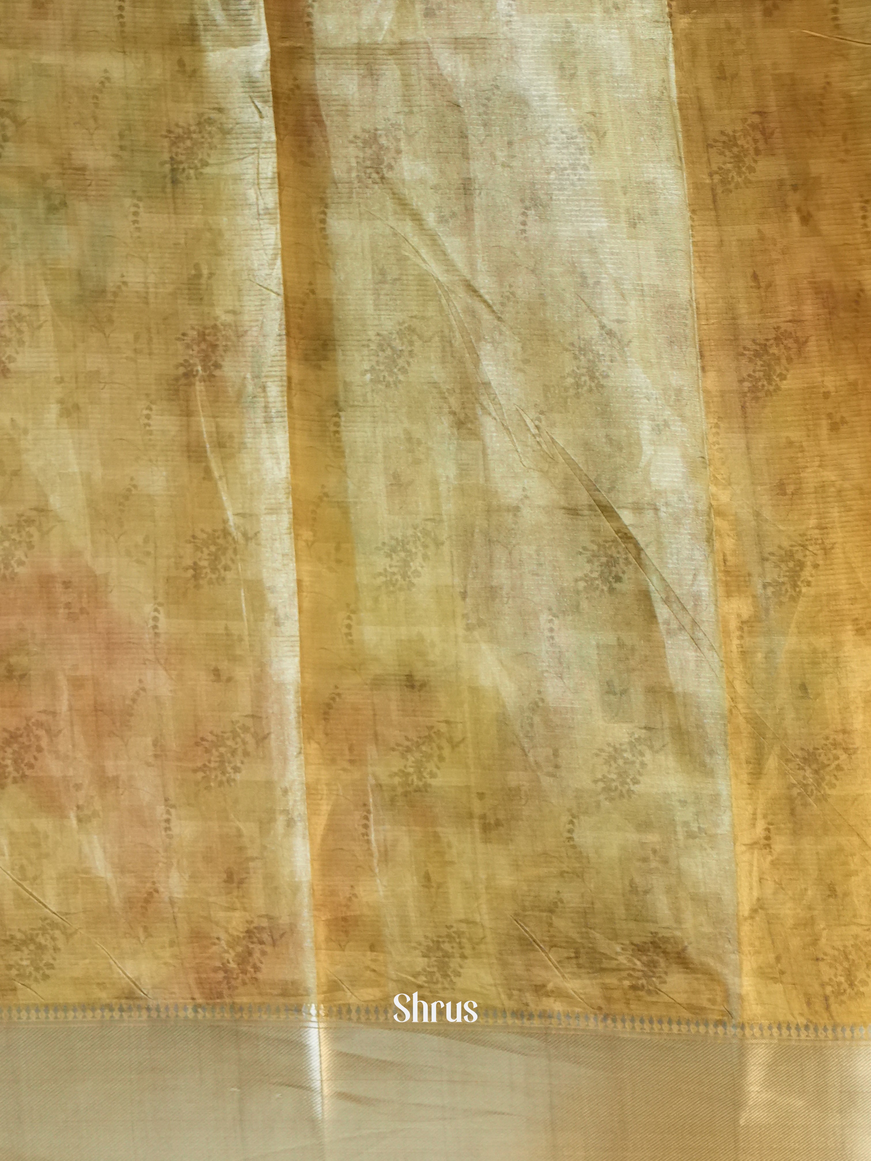 Grey & Green - Printed Tussar Saree - Shop on Shrus.com