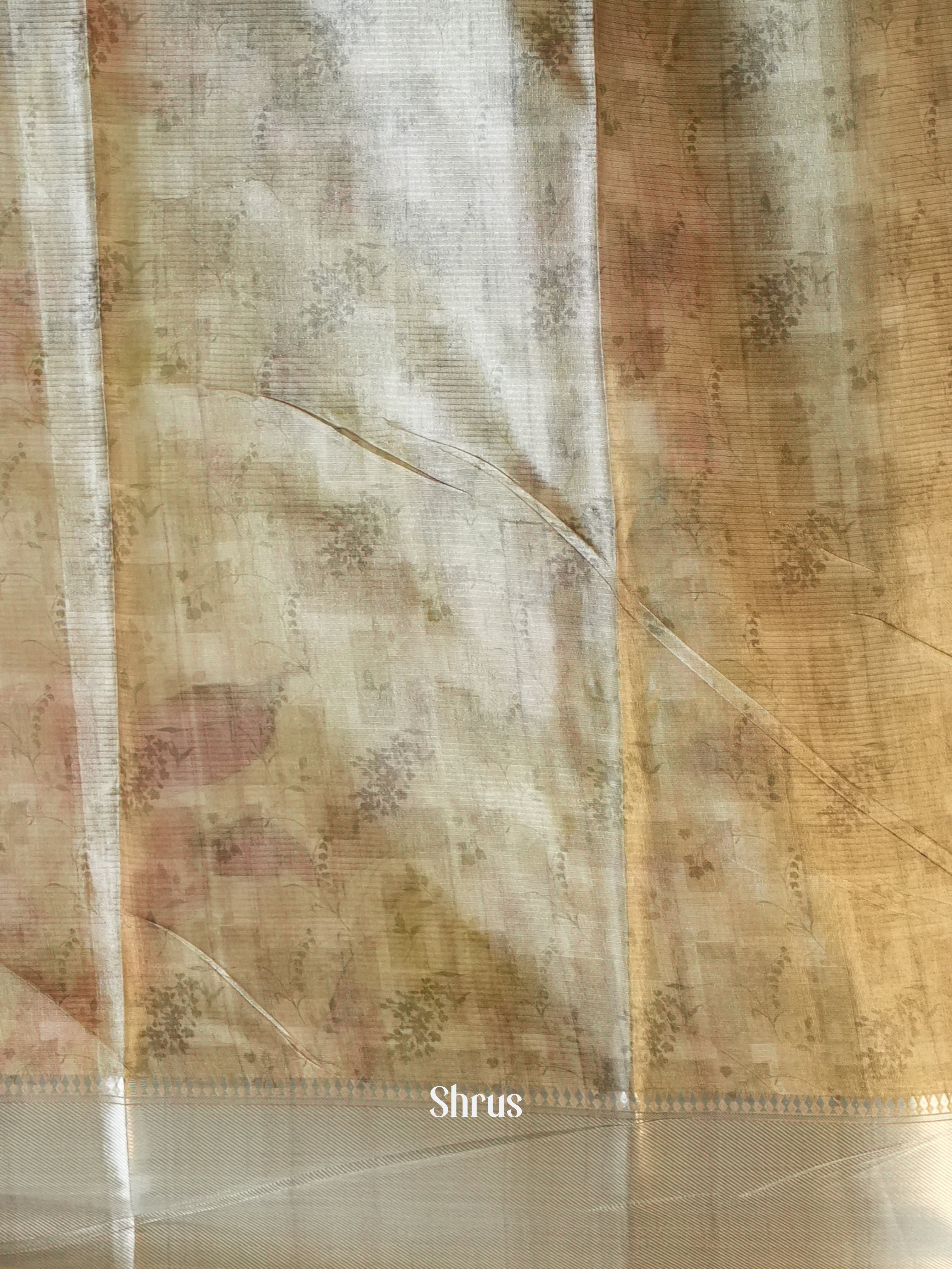 Green & Light Green - Printed Tussar Saree - Shop on Shrus.com