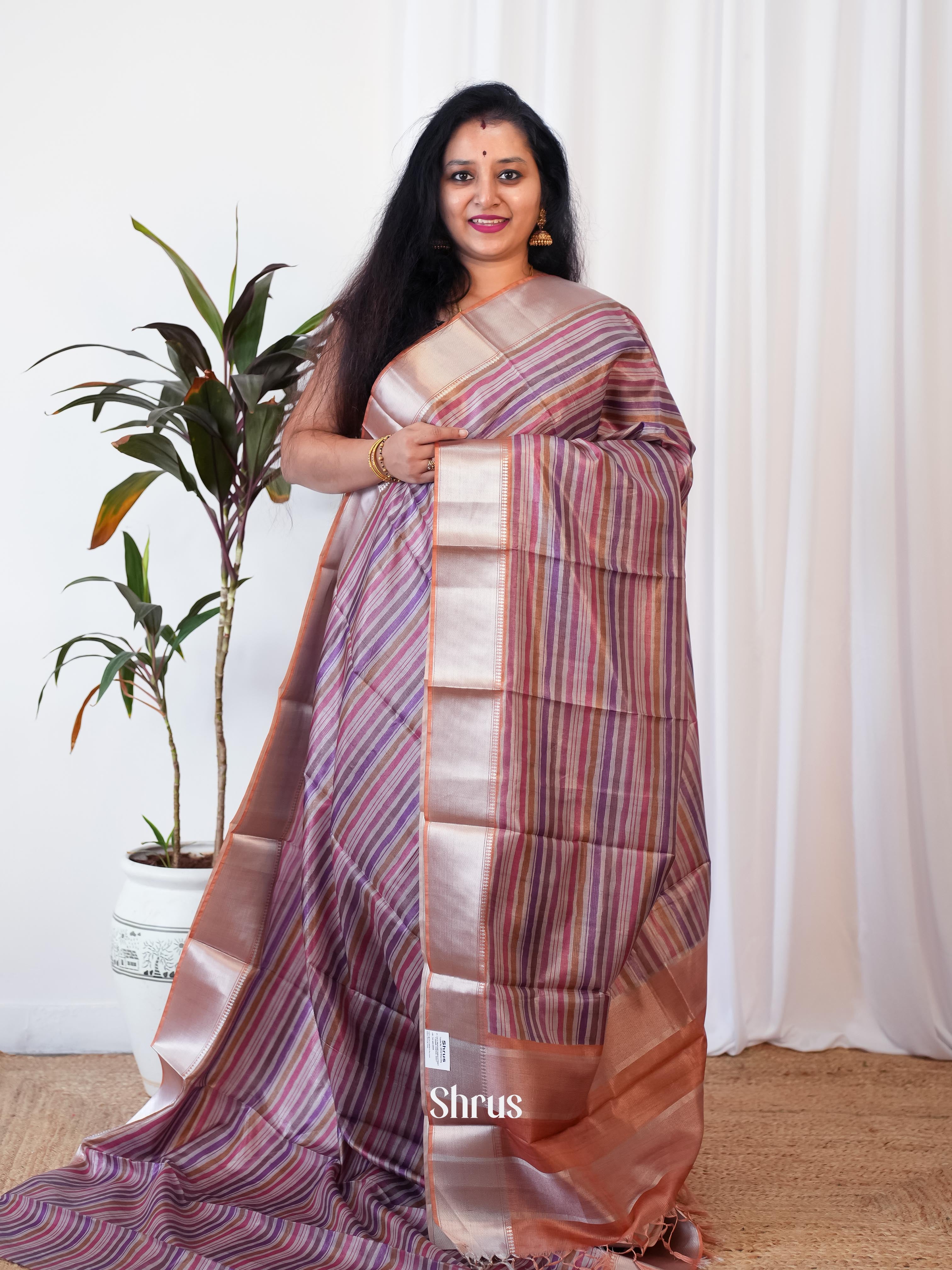 CIS06430 - Printed Tussar Saree - Shop on Shrus.com