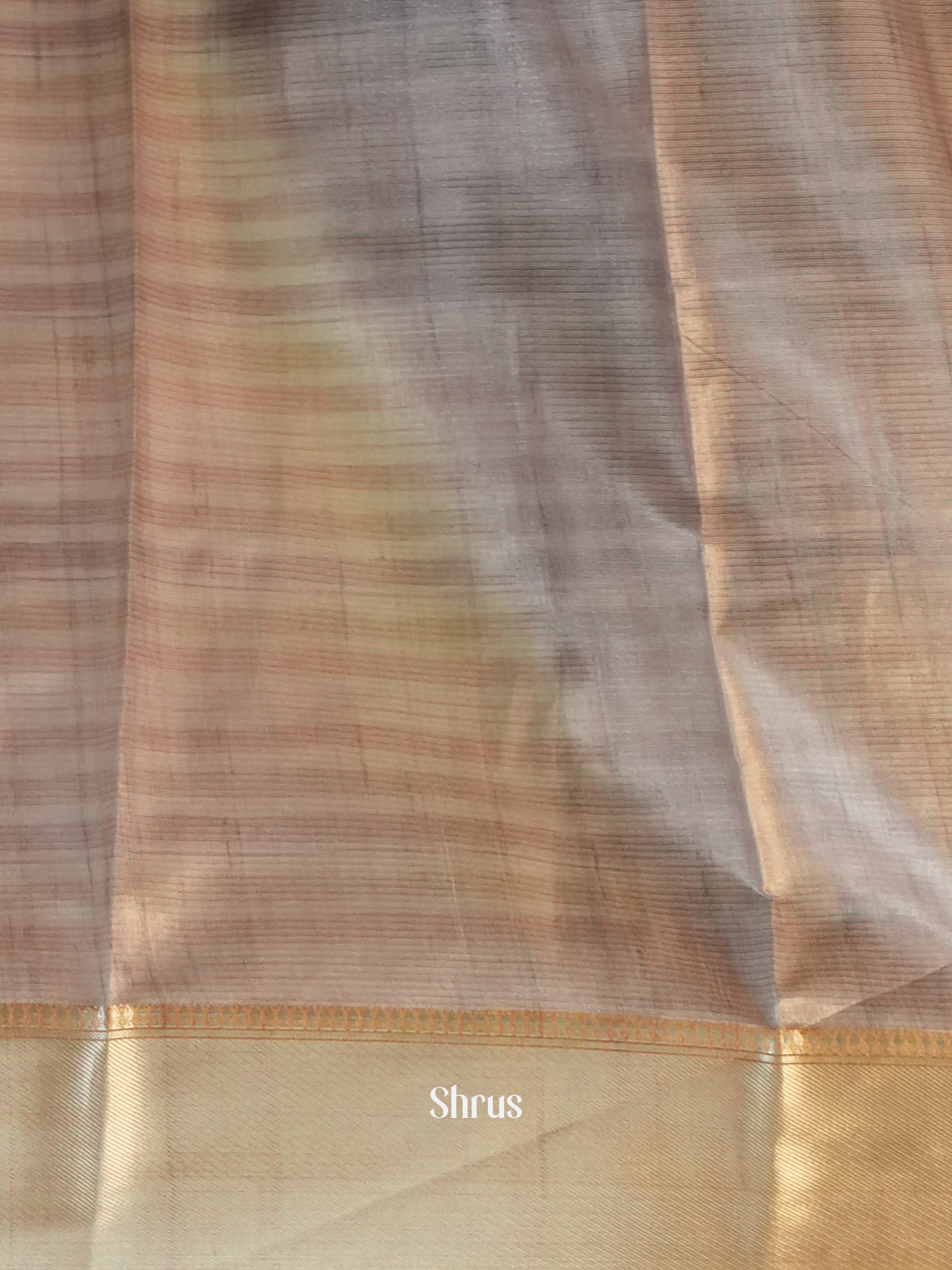 Grey & Brown - Printed Tussar Saree - Shop on Shrus.com