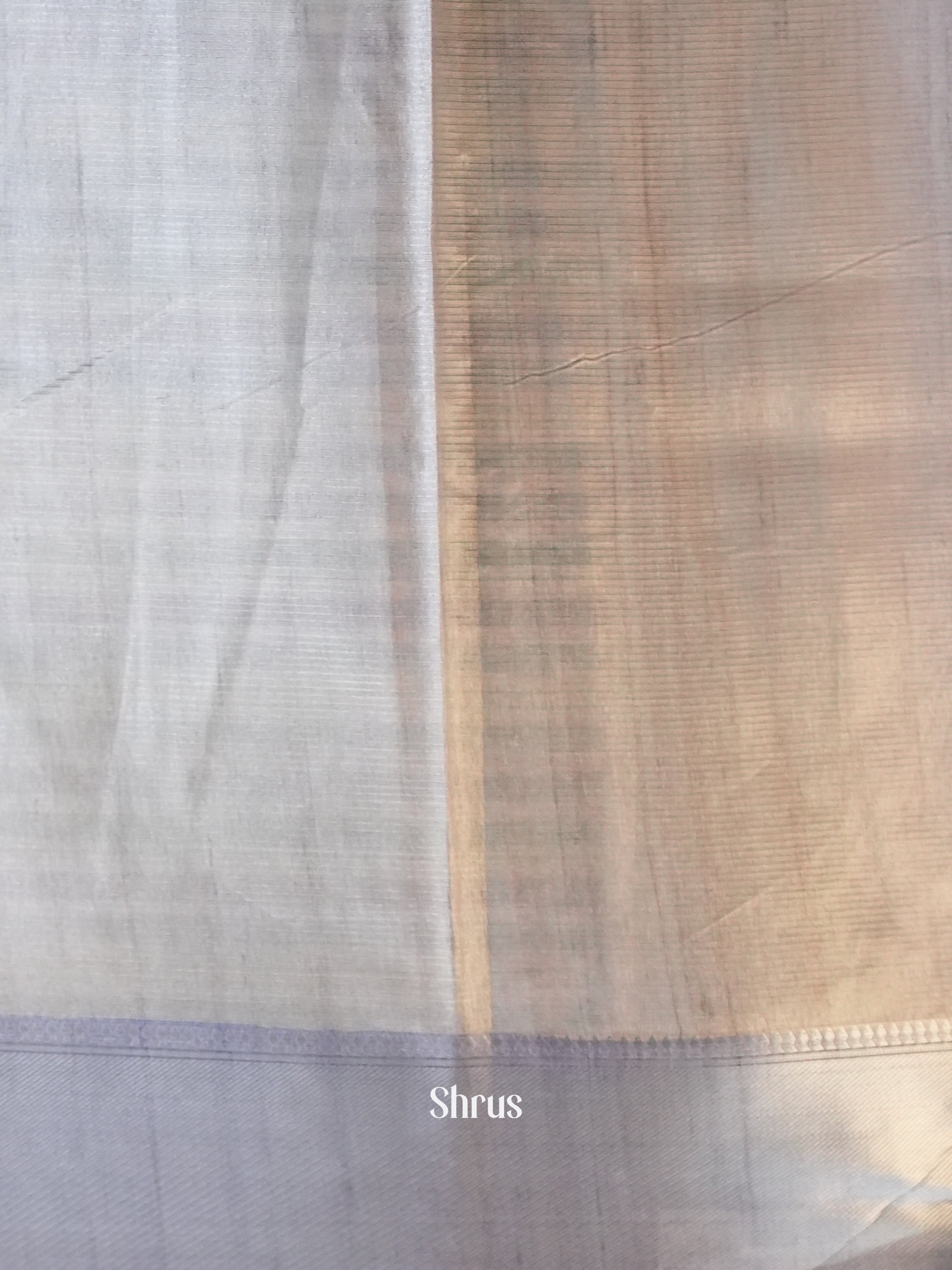 Purple & Grey - Printed Tussar Saree - Shop on Shrus.com