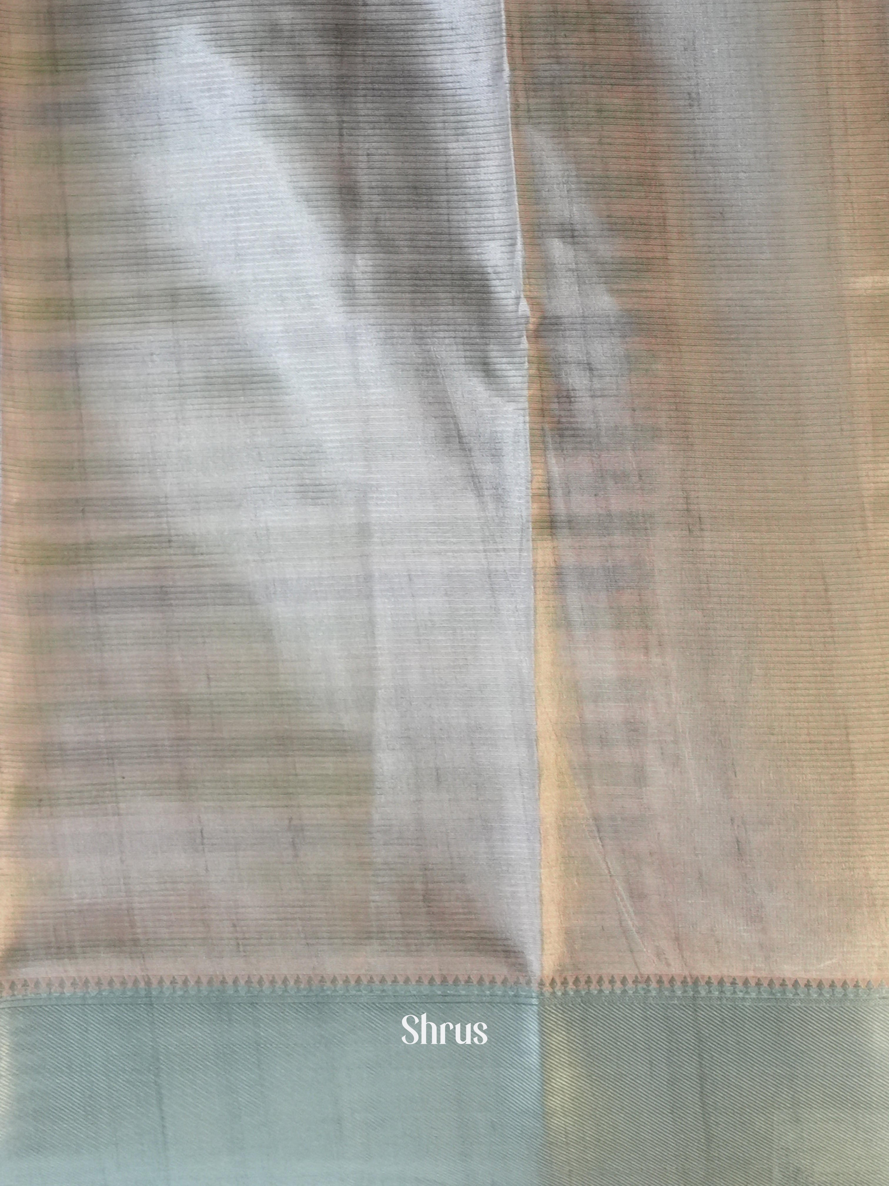 Green & Grey - Printed Tussar Saree - Shop on Shrus.com