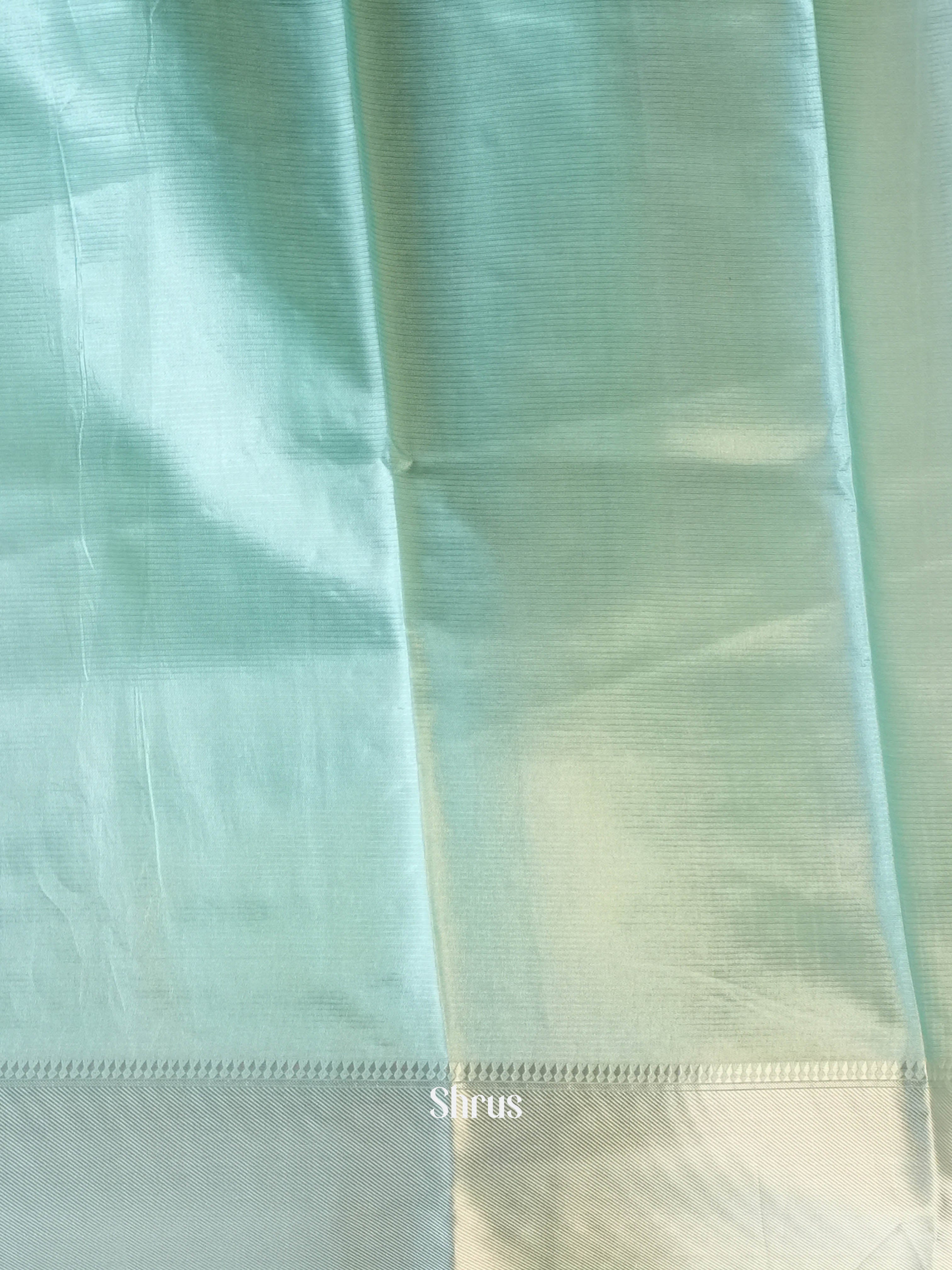 Teal - Printed Tussar Saree - Shop on Shrus.com
