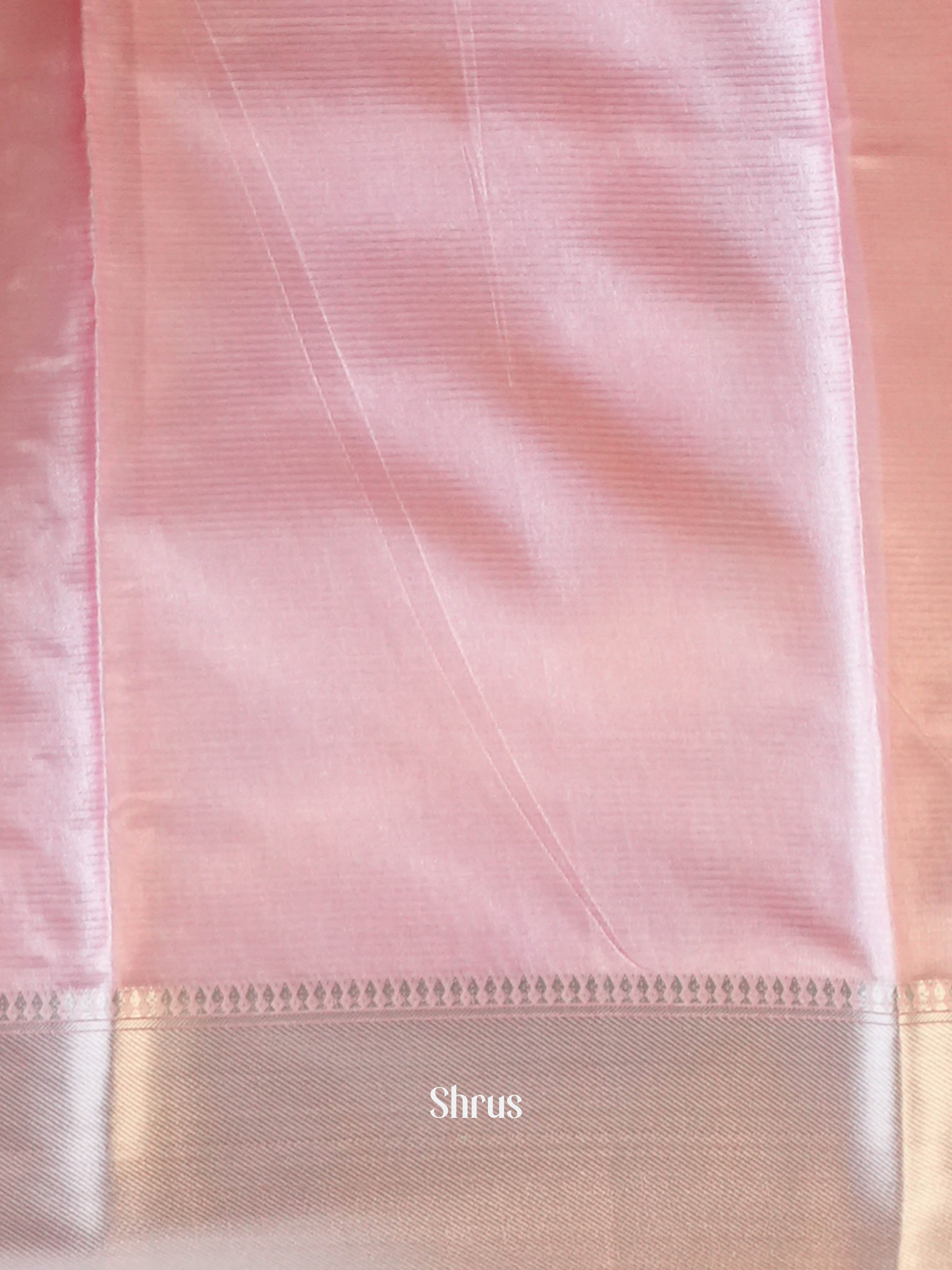 Pink- Printed Tussar Saree - Shop on Shrus.com