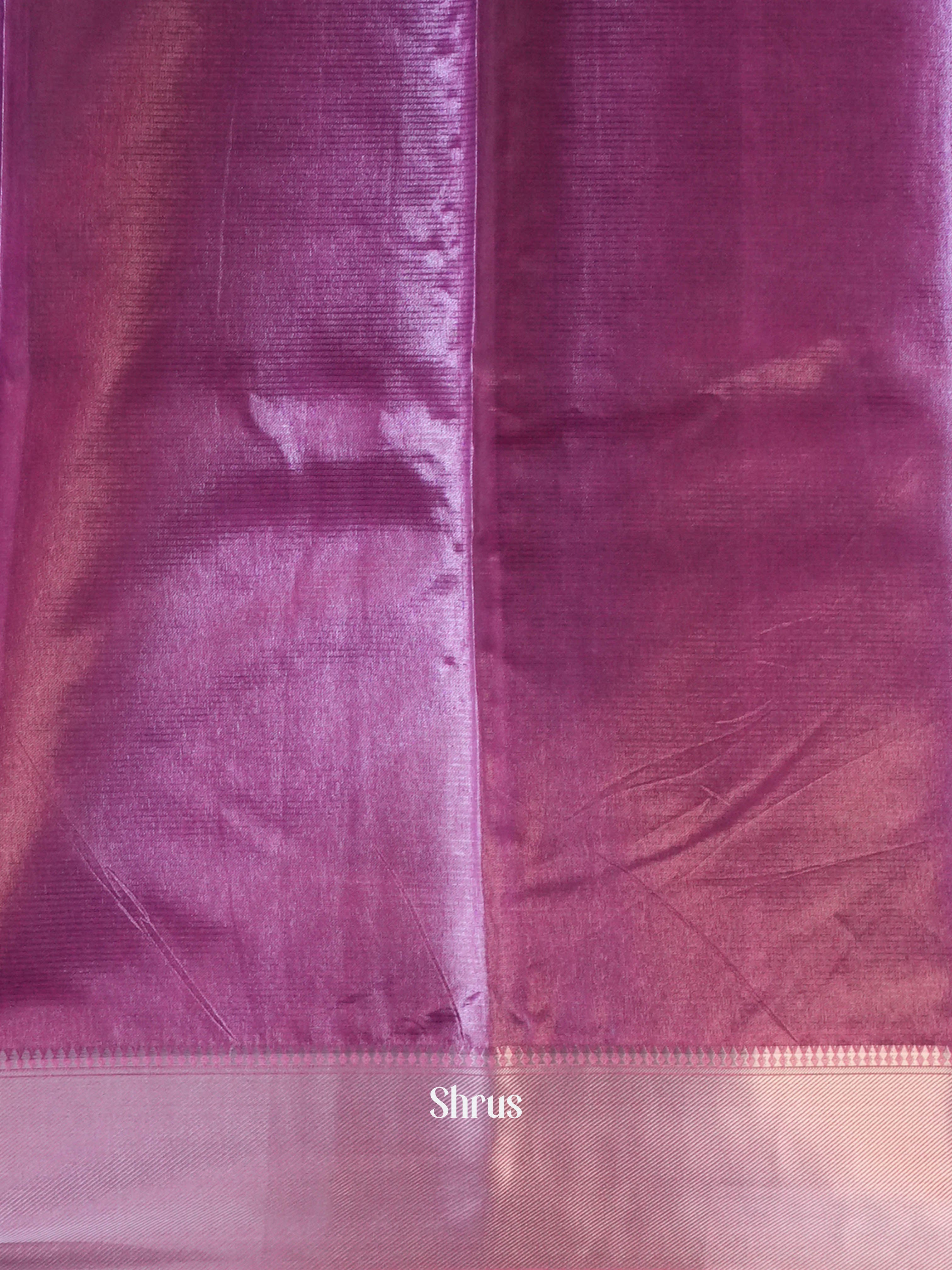 Purple - Printed Tussar Saree - Shop on Shrus.com