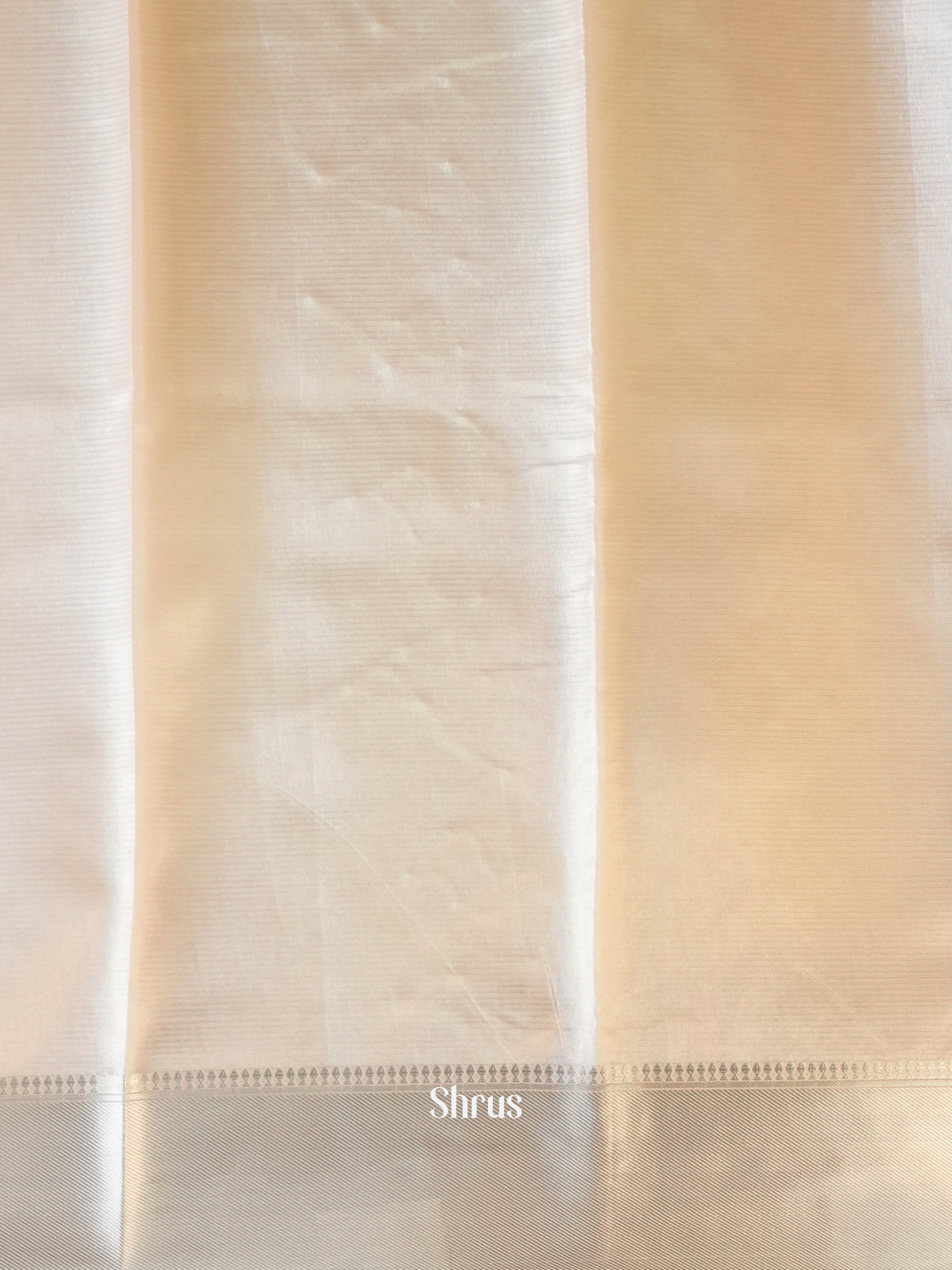 Peach - Printed Tussar Saree - Shop on Shrus.com
