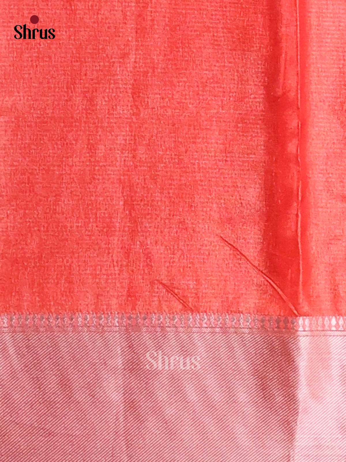Red - Printed Tussar - CIS06446 - Shop on Shrus.com
