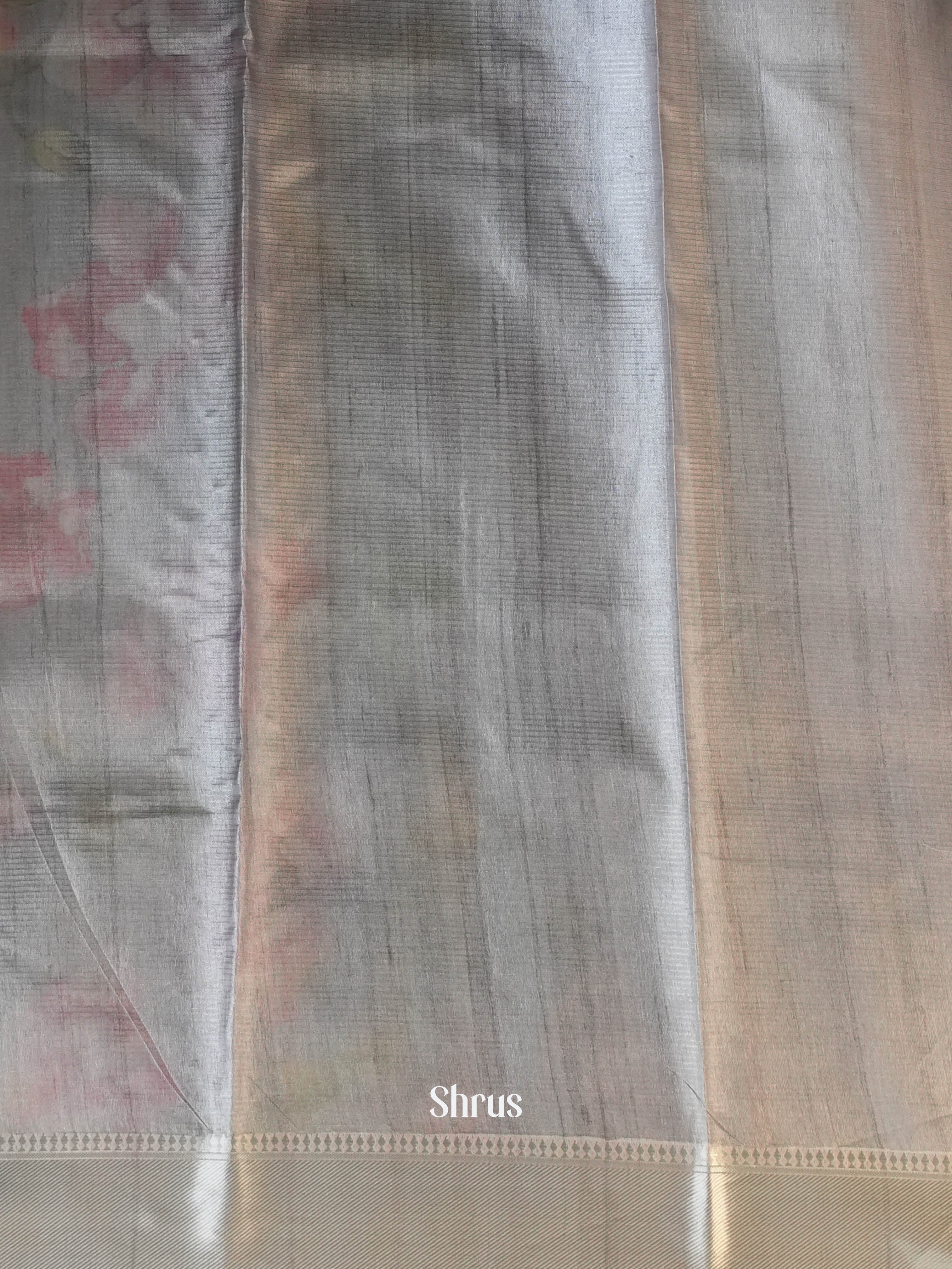 Grey - Printed Tussar Saree - Shop on Shrus.com