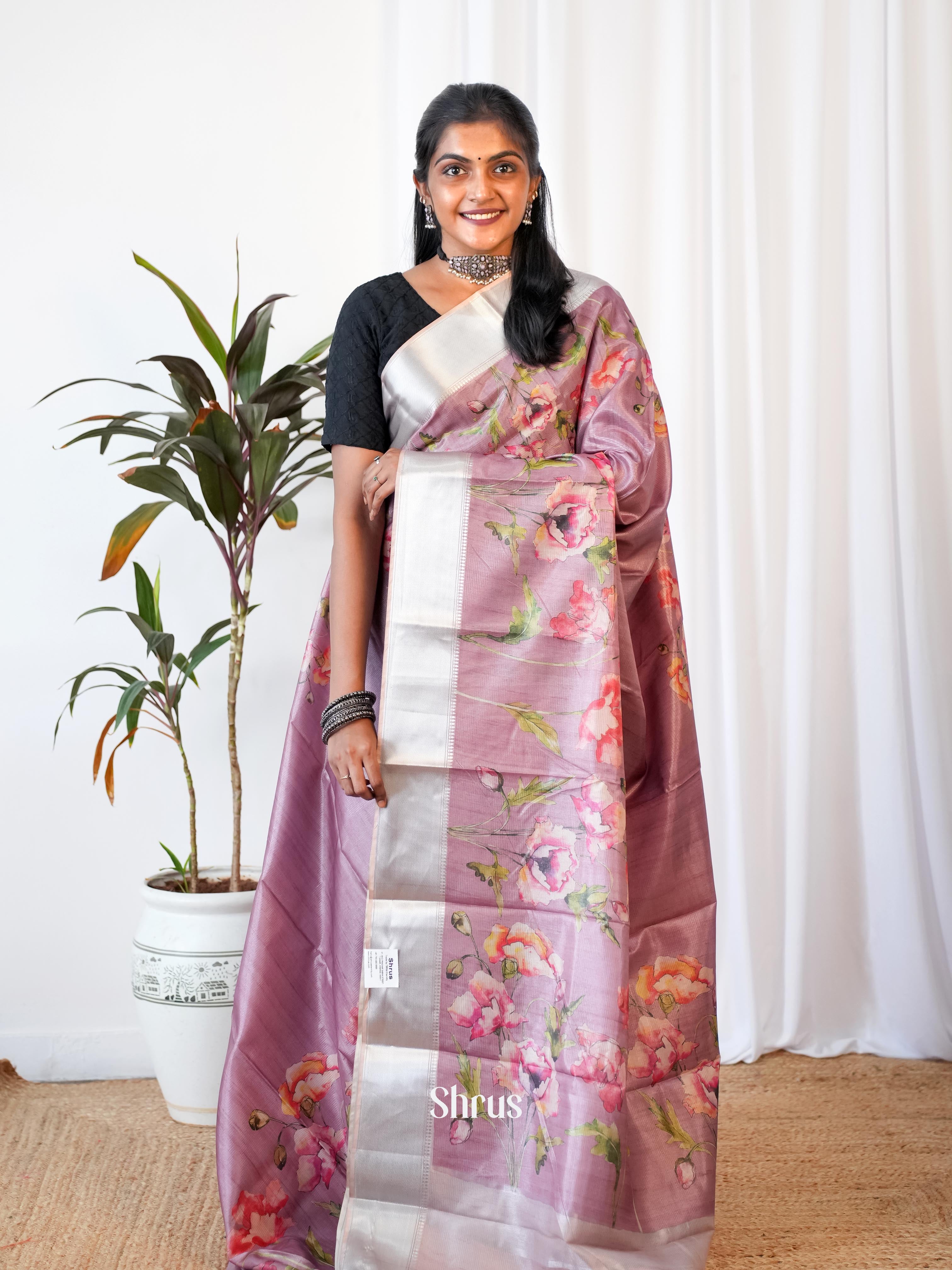 CIS06459 - Printed Tussar Saree - Shop on Shrus.com