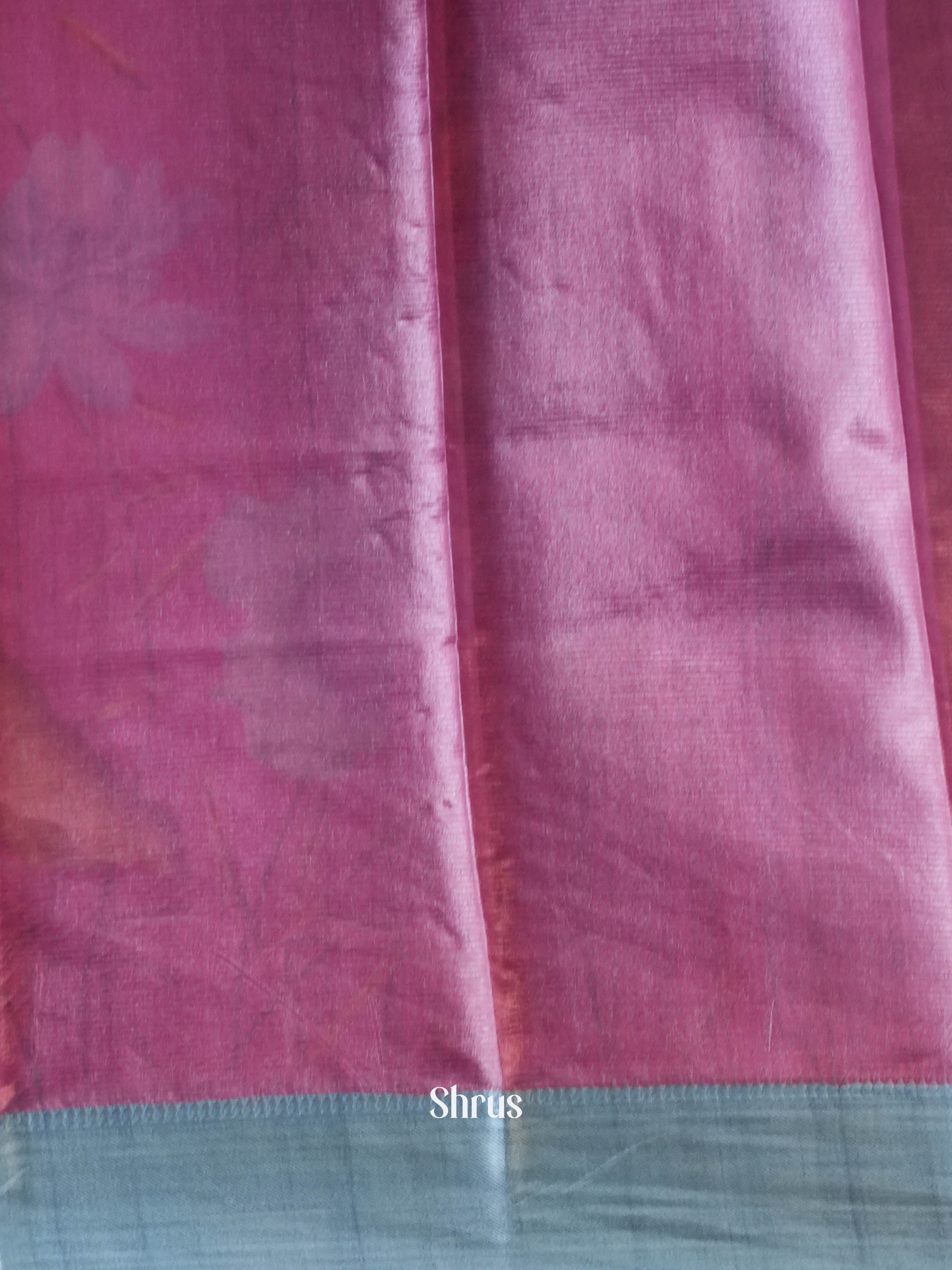 majenta- Printed Tussar Saree - Shop on Shrus.com