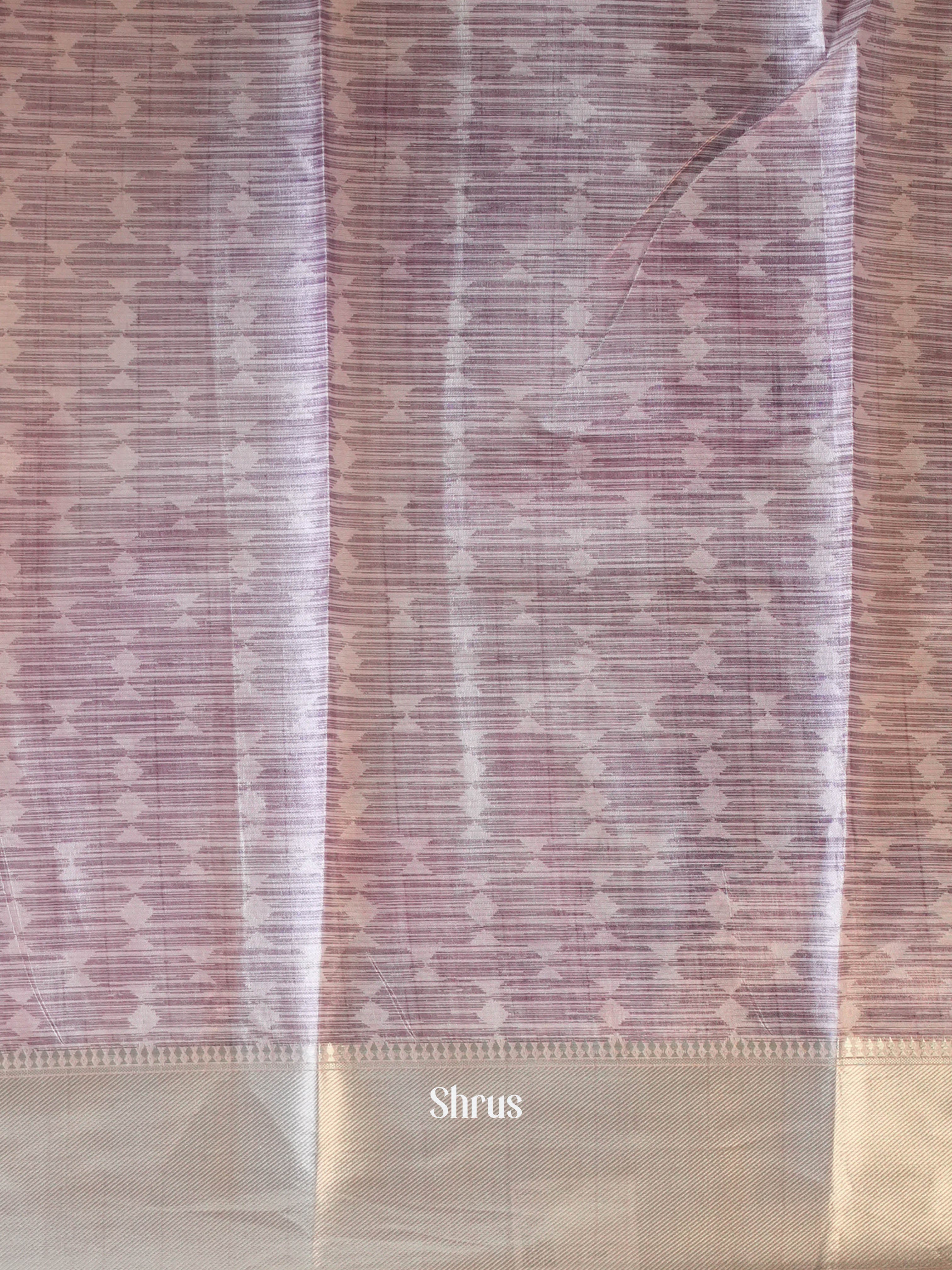 Purple - Printed Tussar Saree - Shop on Shrus.com