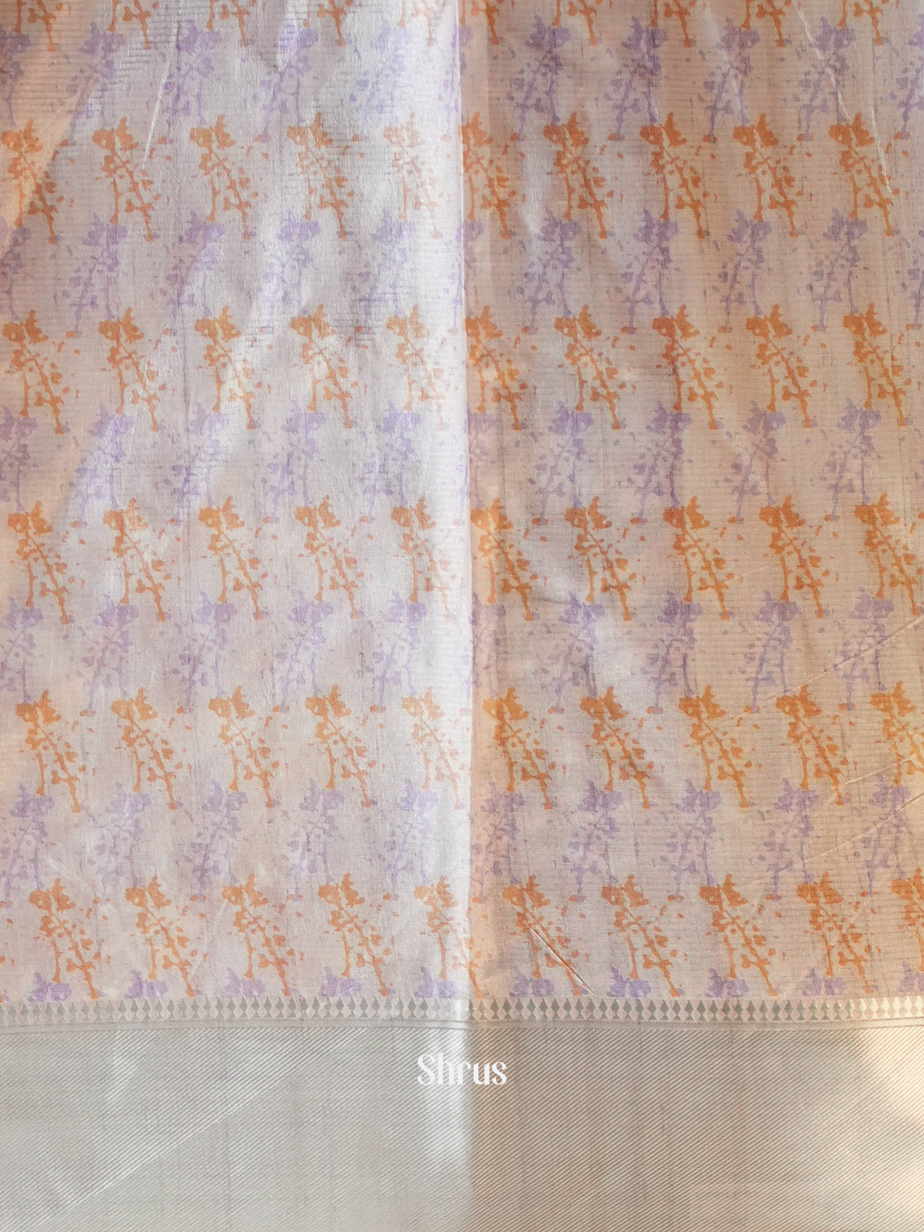 Brown & Grey- Printed Tussar Saree - Shop on Shrus.com