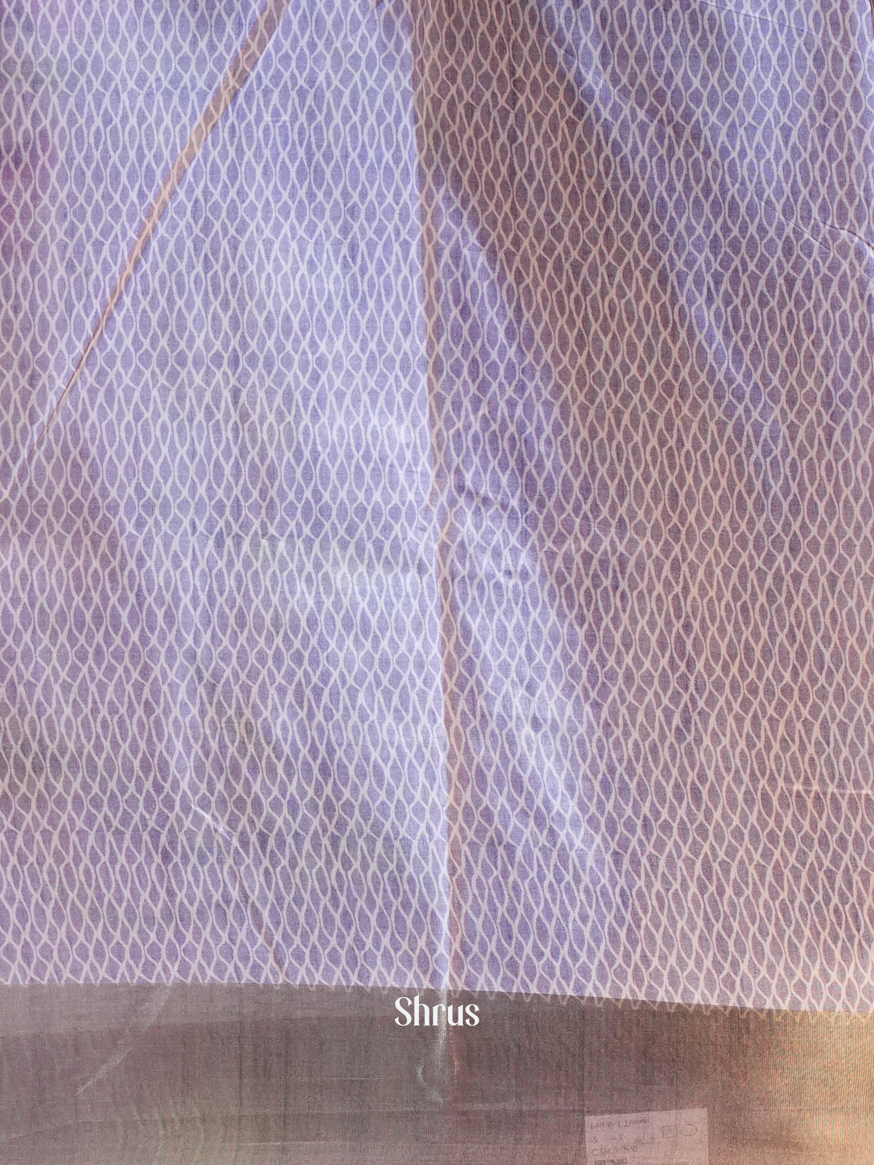 Lite Brown & Purple - Printed Tussar Saree - Shop on Shrus.com