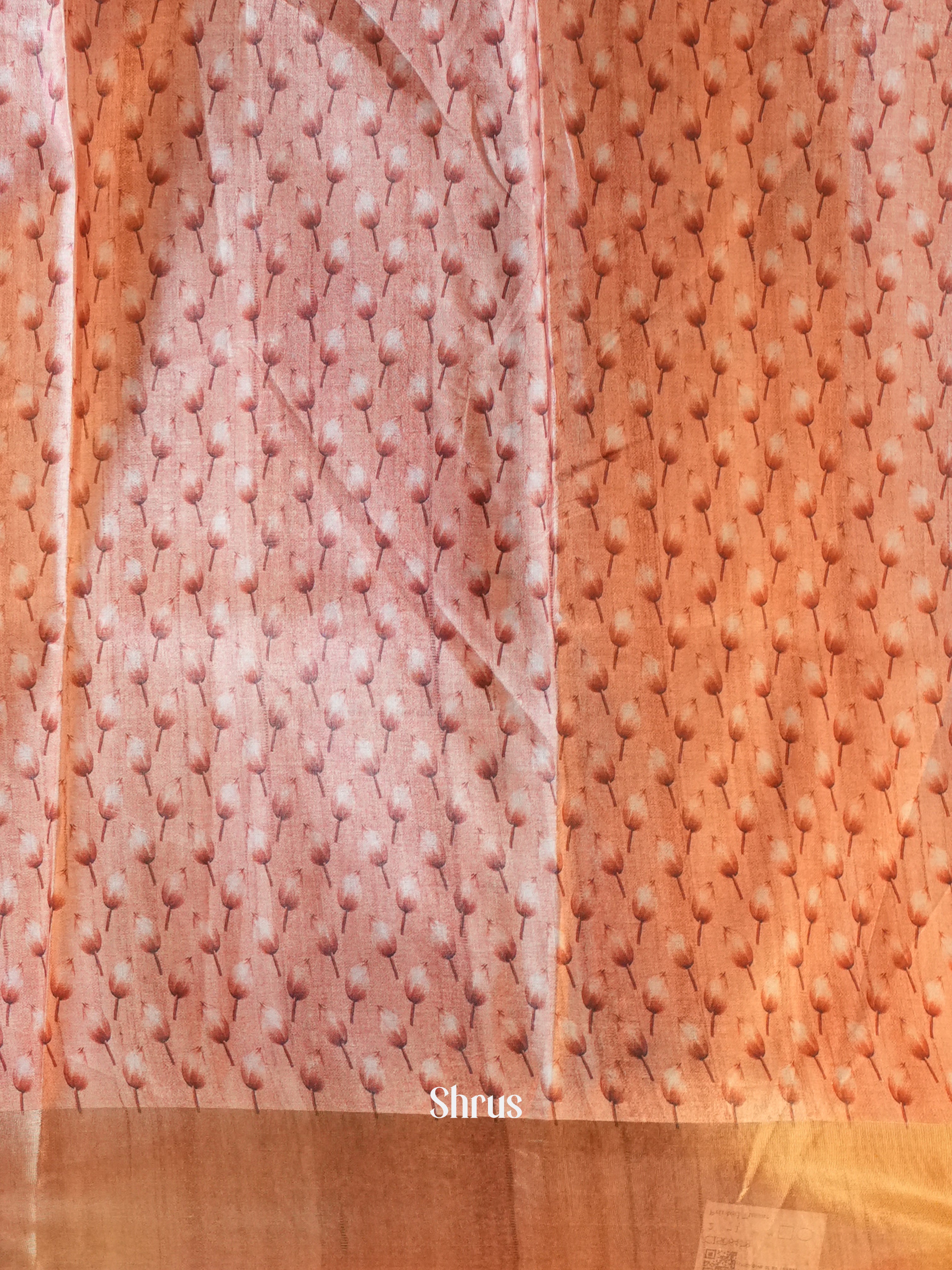 Brown - Printed Tussar Saree - Shop on Shrus.com