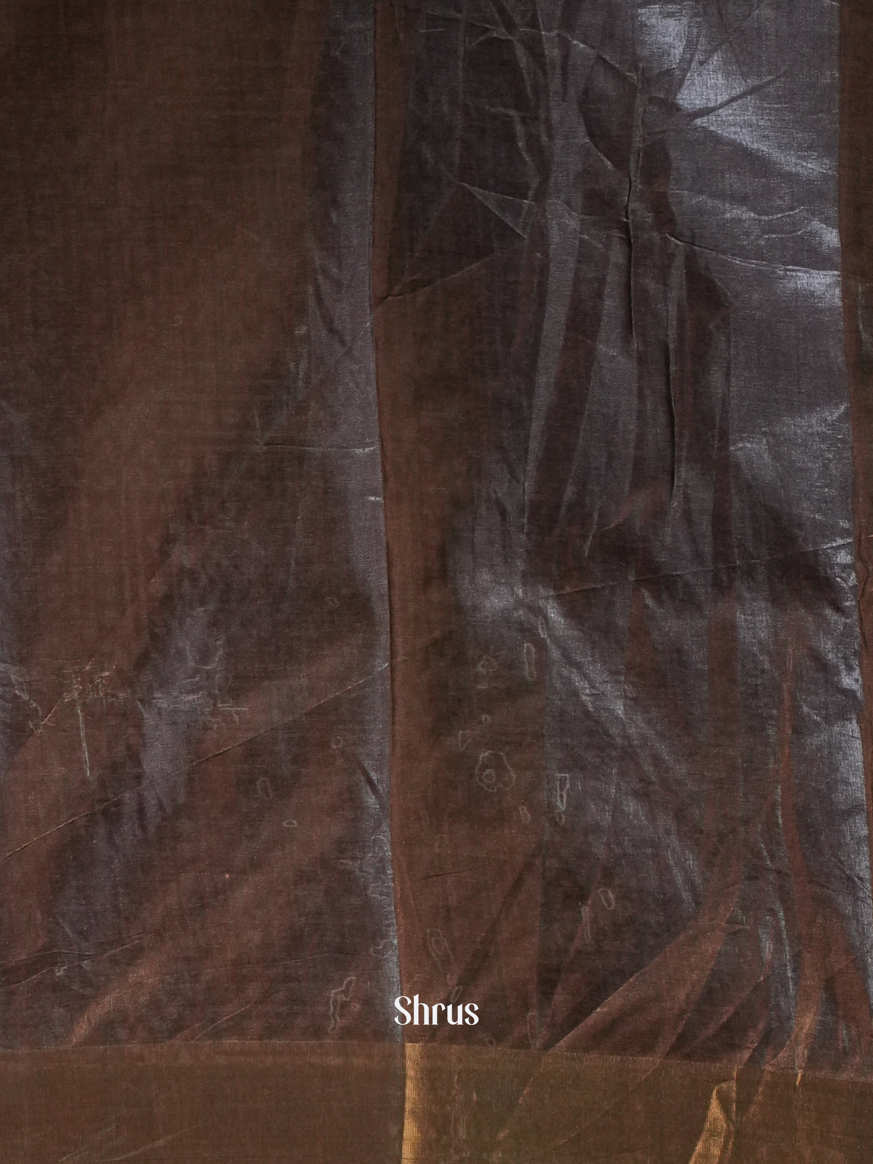 Brown - Printed Tussar Saree - Shop on Shrus.com