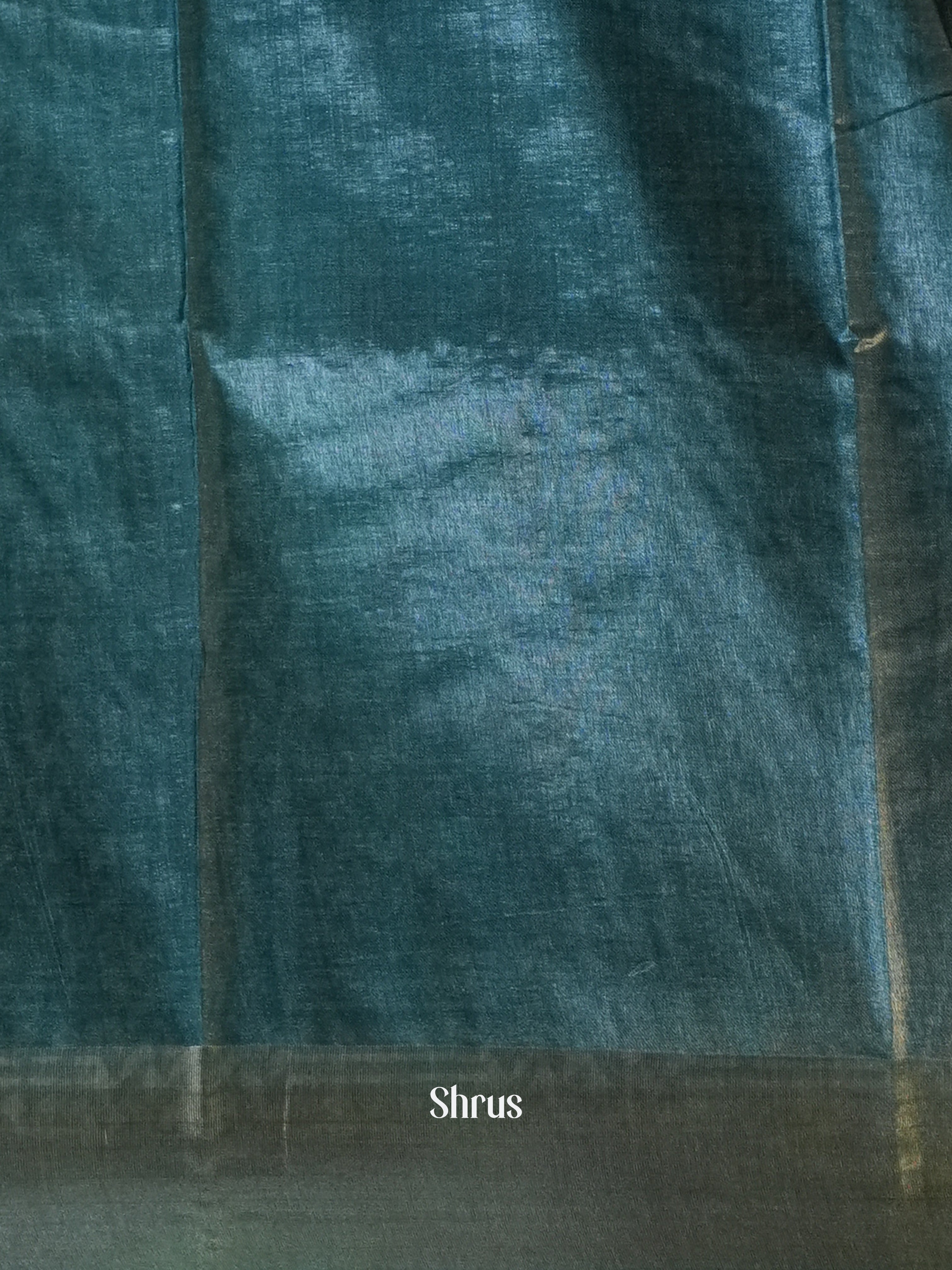 Blue - Printed Tussar Saree - Shop on Shrus.com