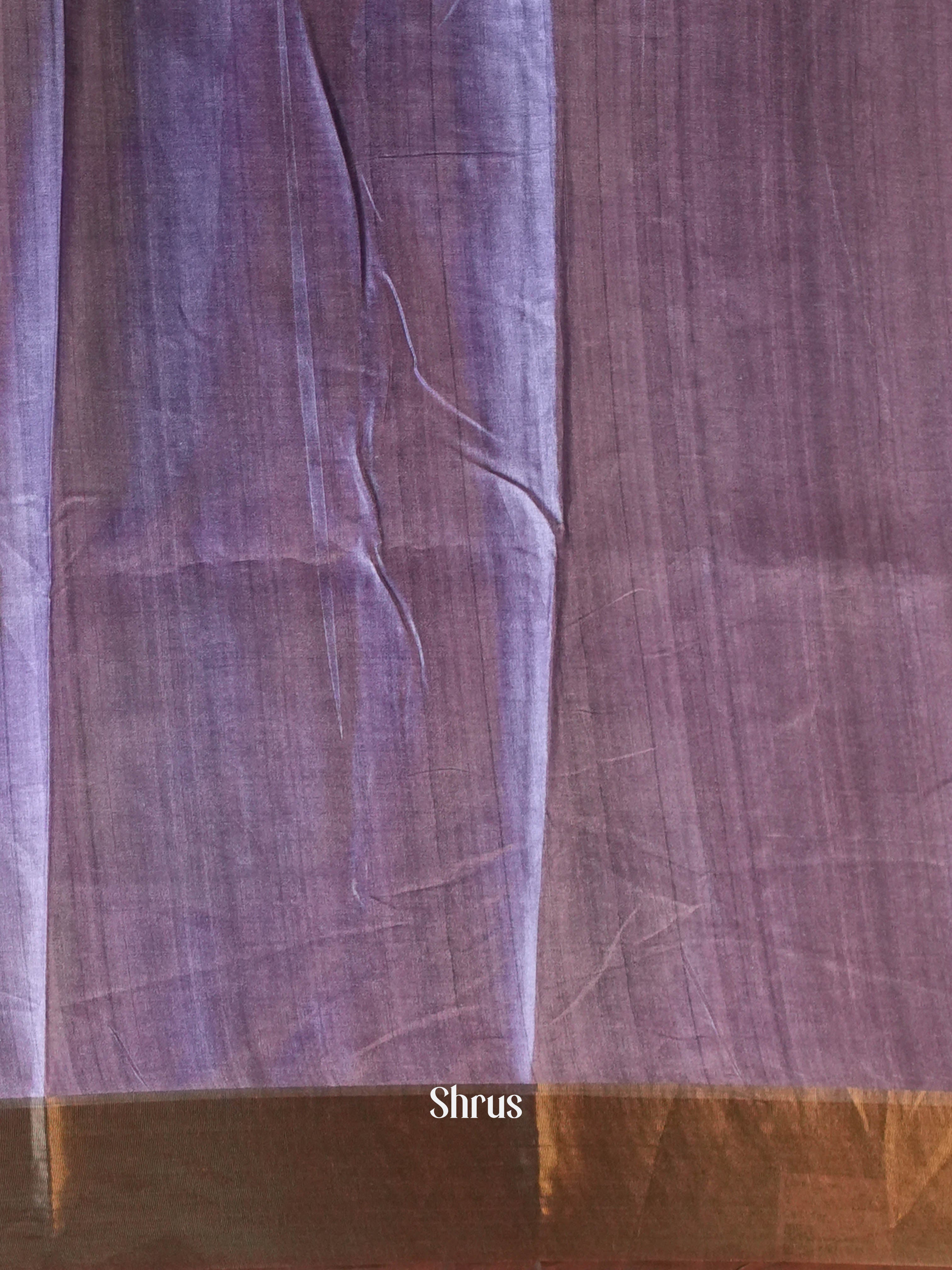 Purple - Printed Tussar Saree - Shop on Shrus.com