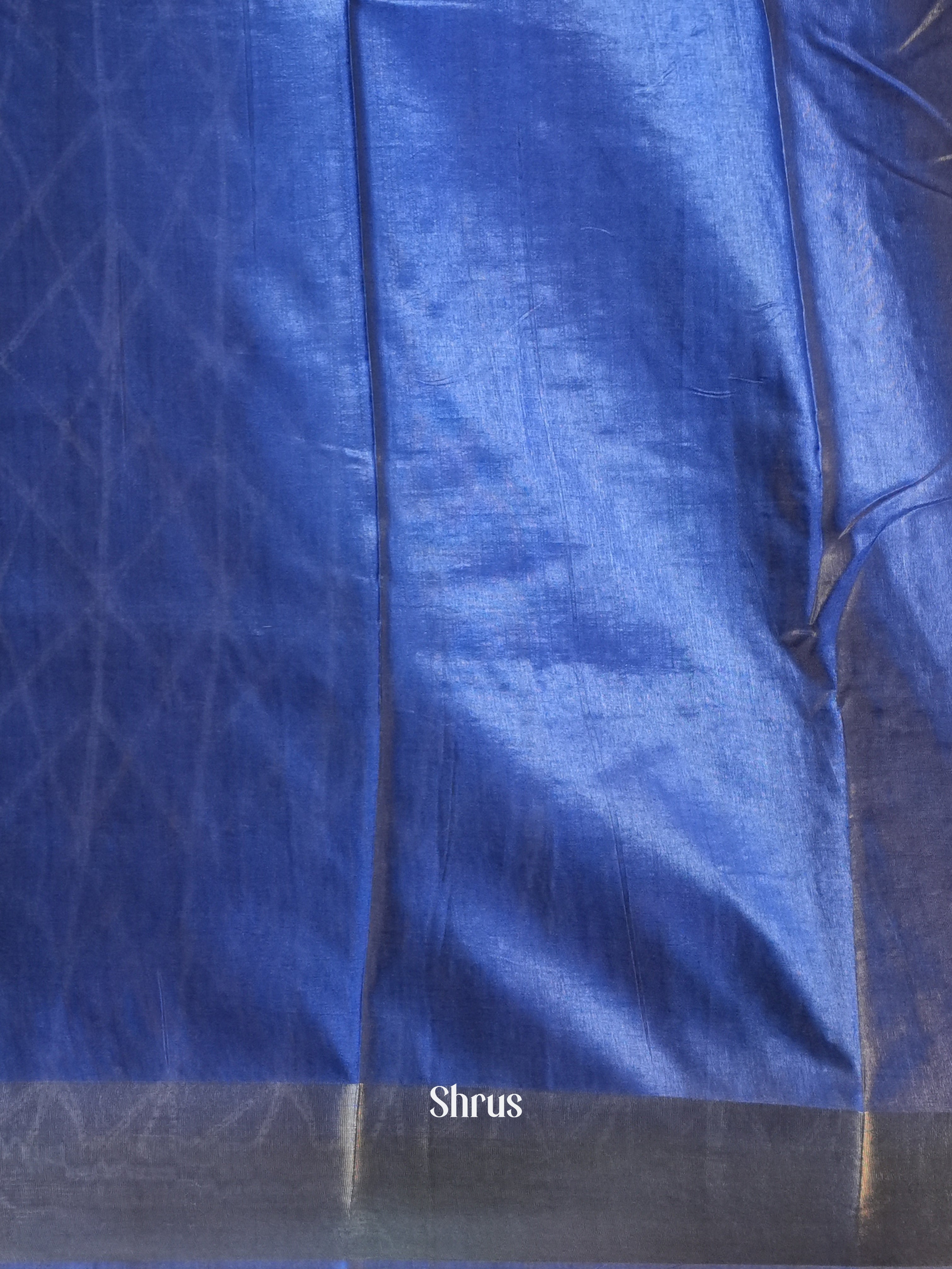 Blue - Printed Tussar Saree - Shop on Shrus.com