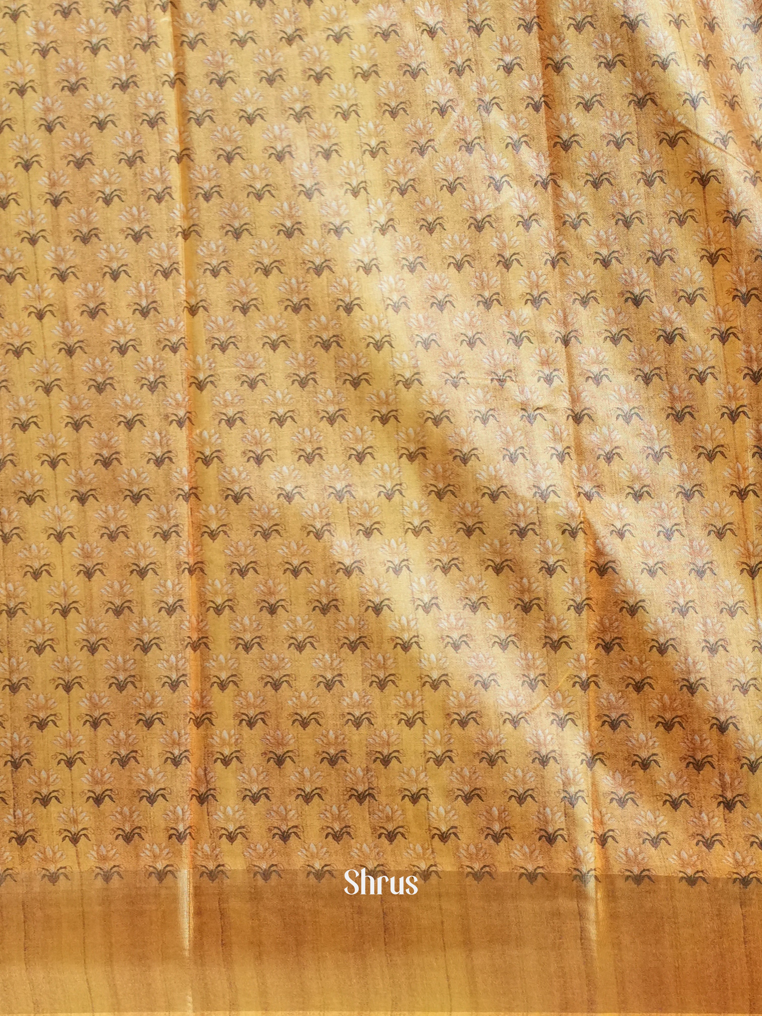 Grey & Brown - Printed Tussar Saree - Shop on Shrus.com