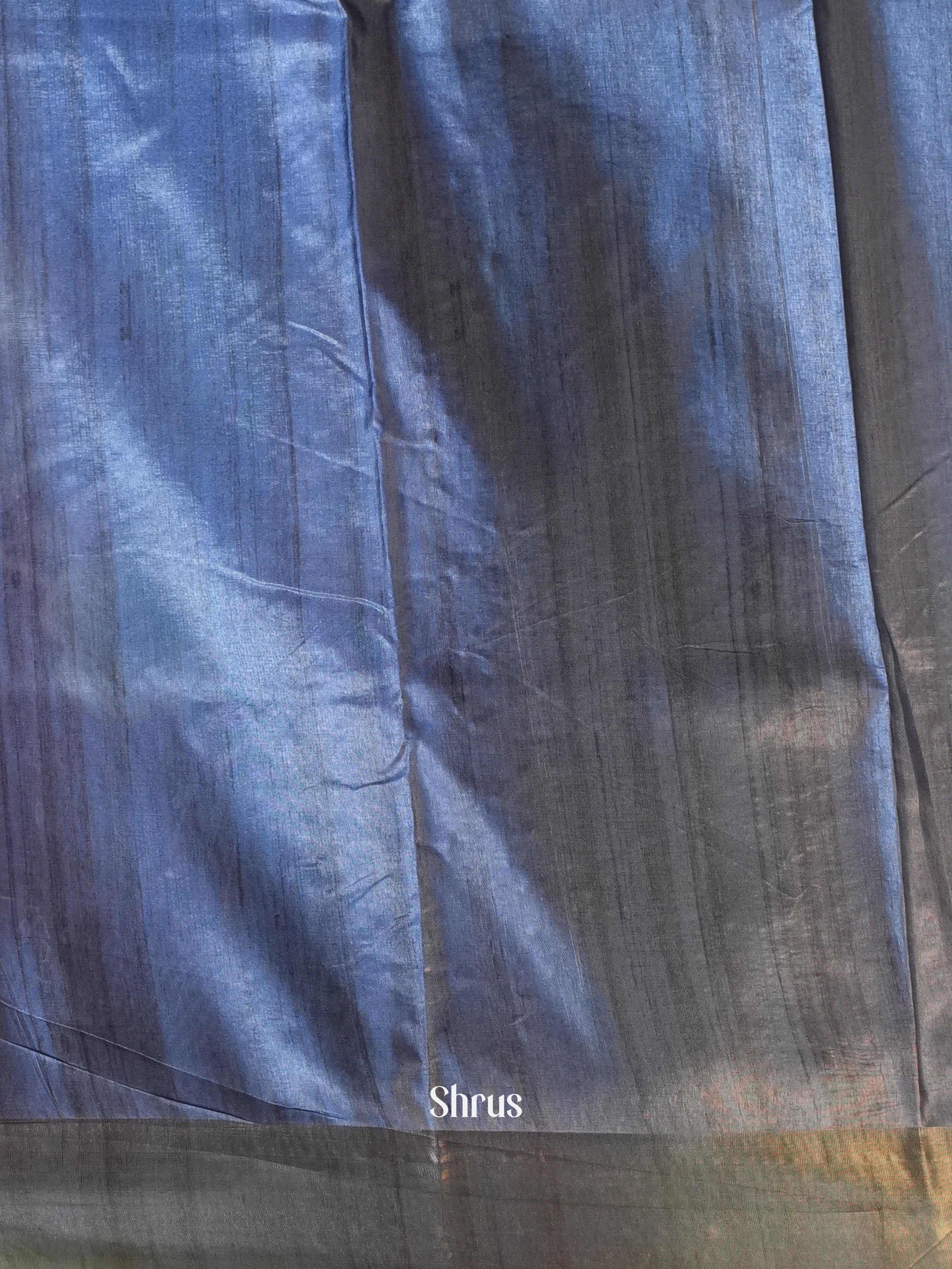 Purple & Blue - Printed Tussar Saree - Shop on Shrus.com