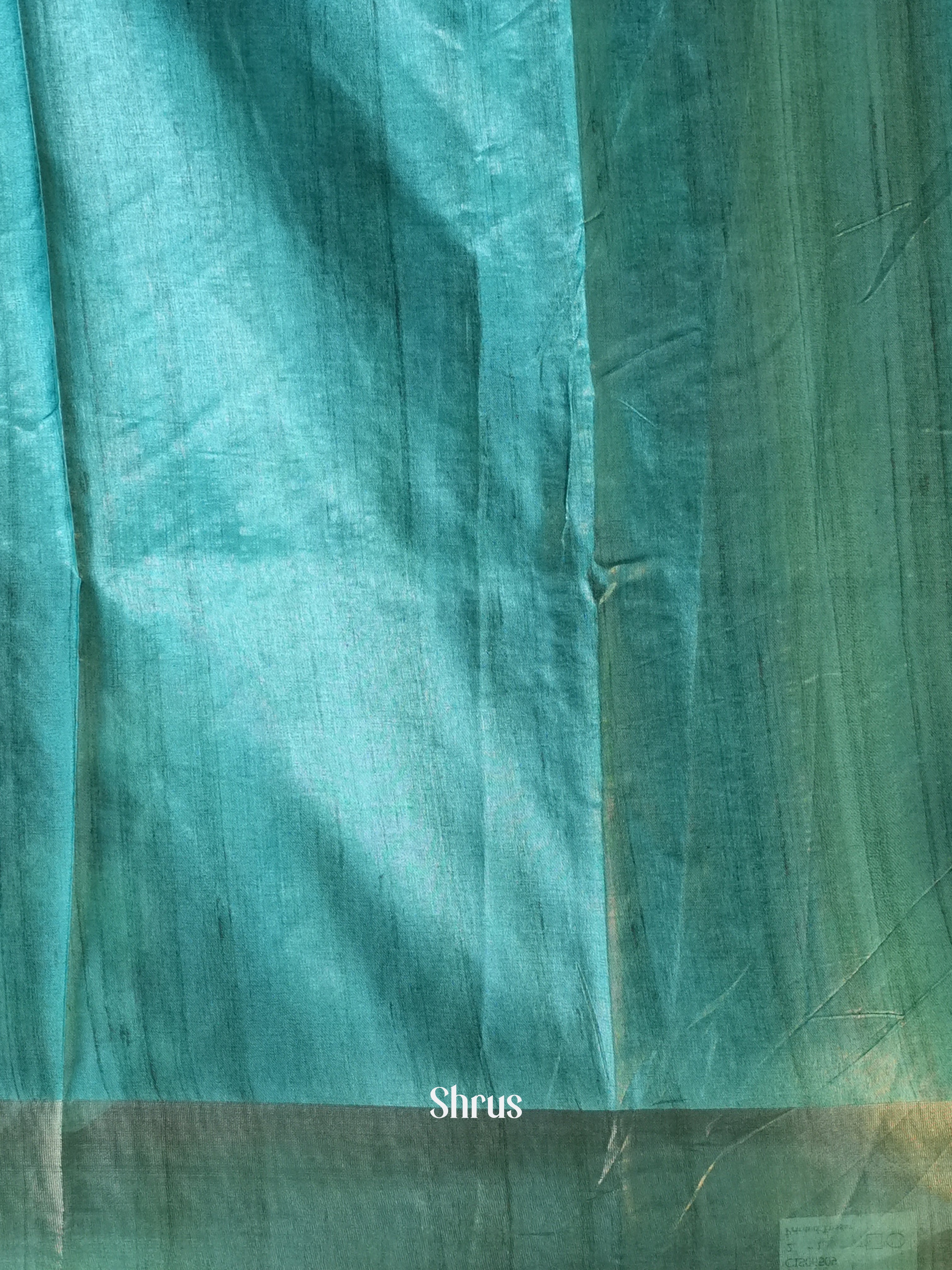 Brown & Green - Printed Tussar Saree - Shop on Shrus.com