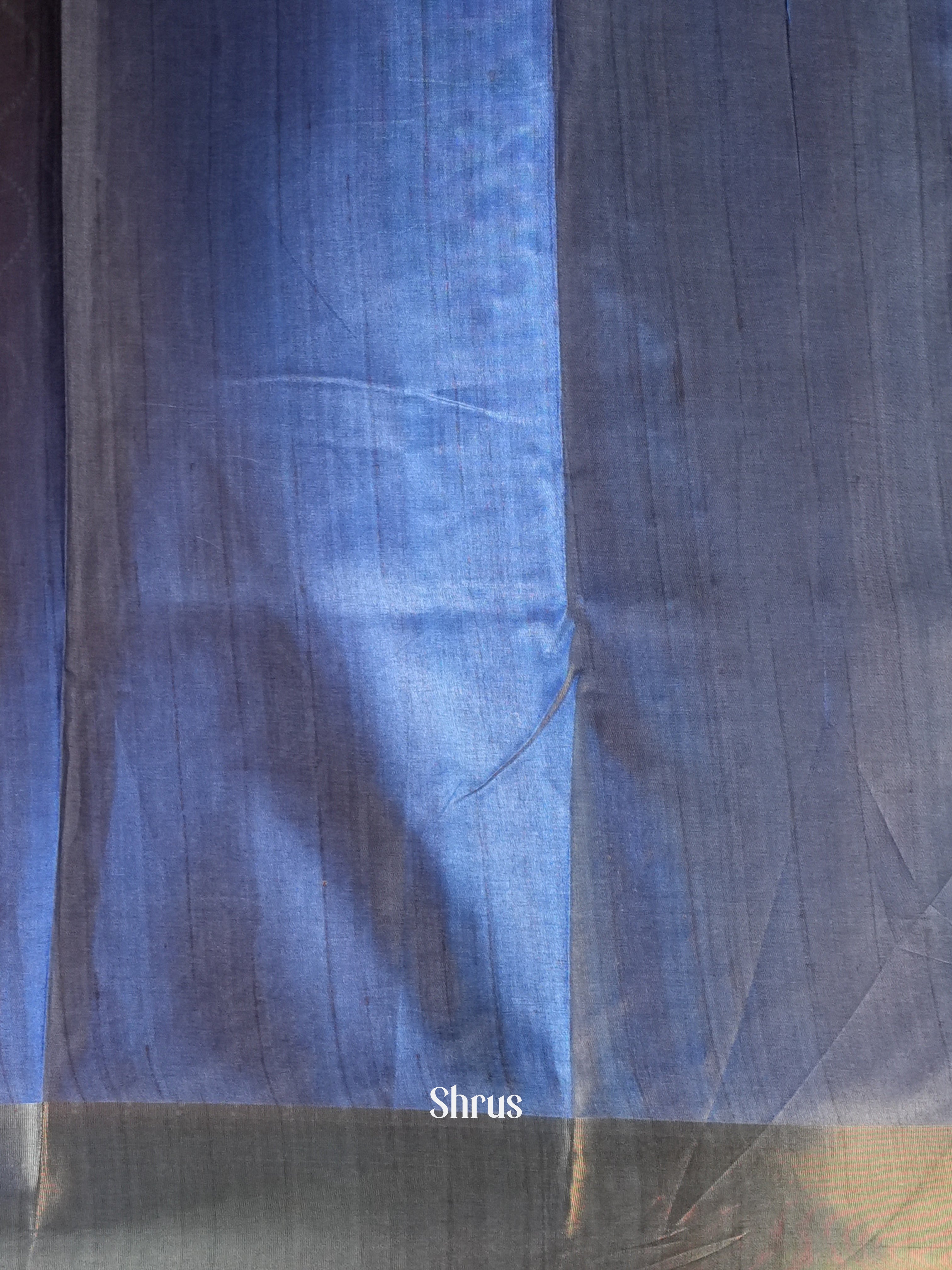 Brick & Blue - Printed Tussar Saree - Shop on Shrus.com