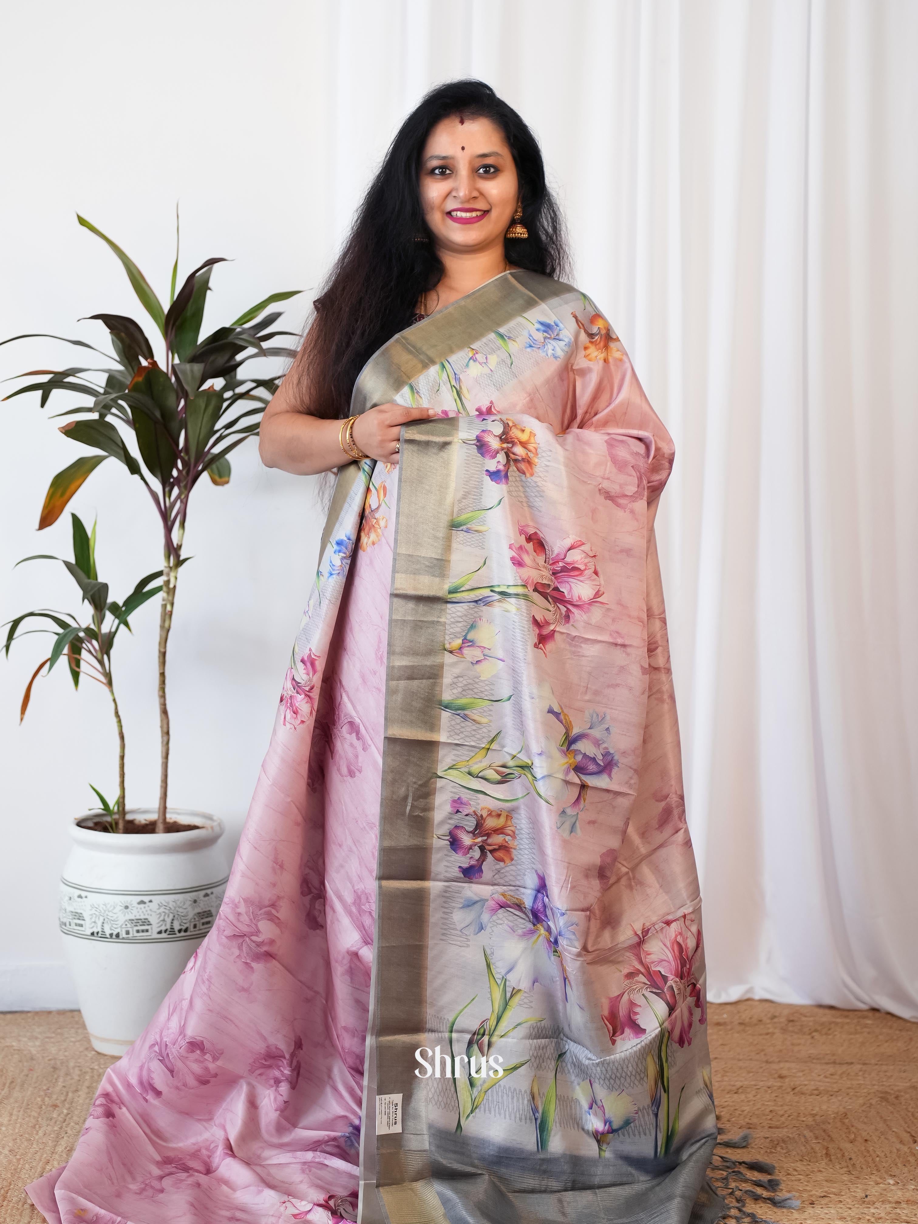 CIS06548 - Printed Tussar Saree - Shop on Shrus.com