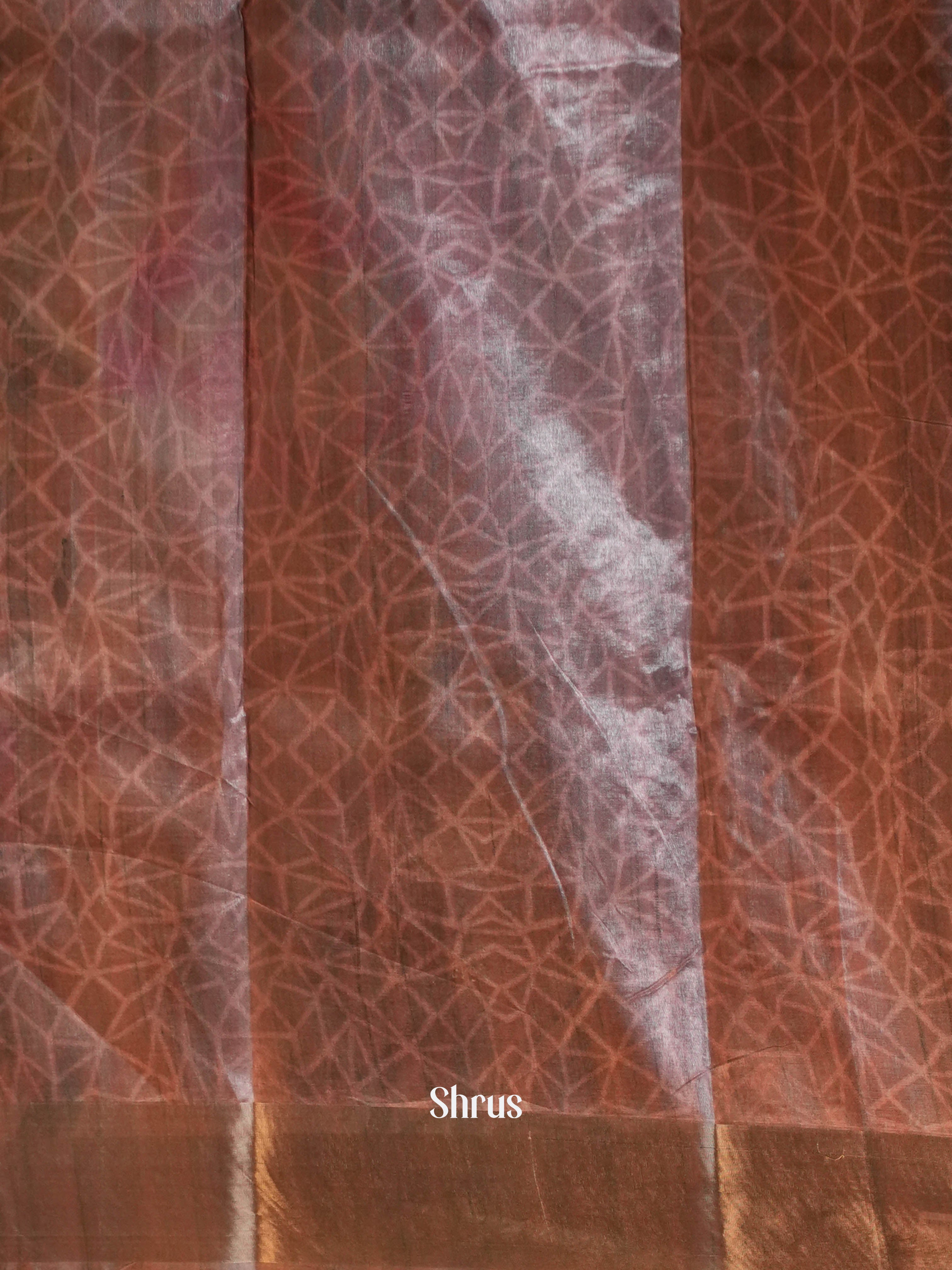 Brown - Printed Tussar Saree - Shop on Shrus.com