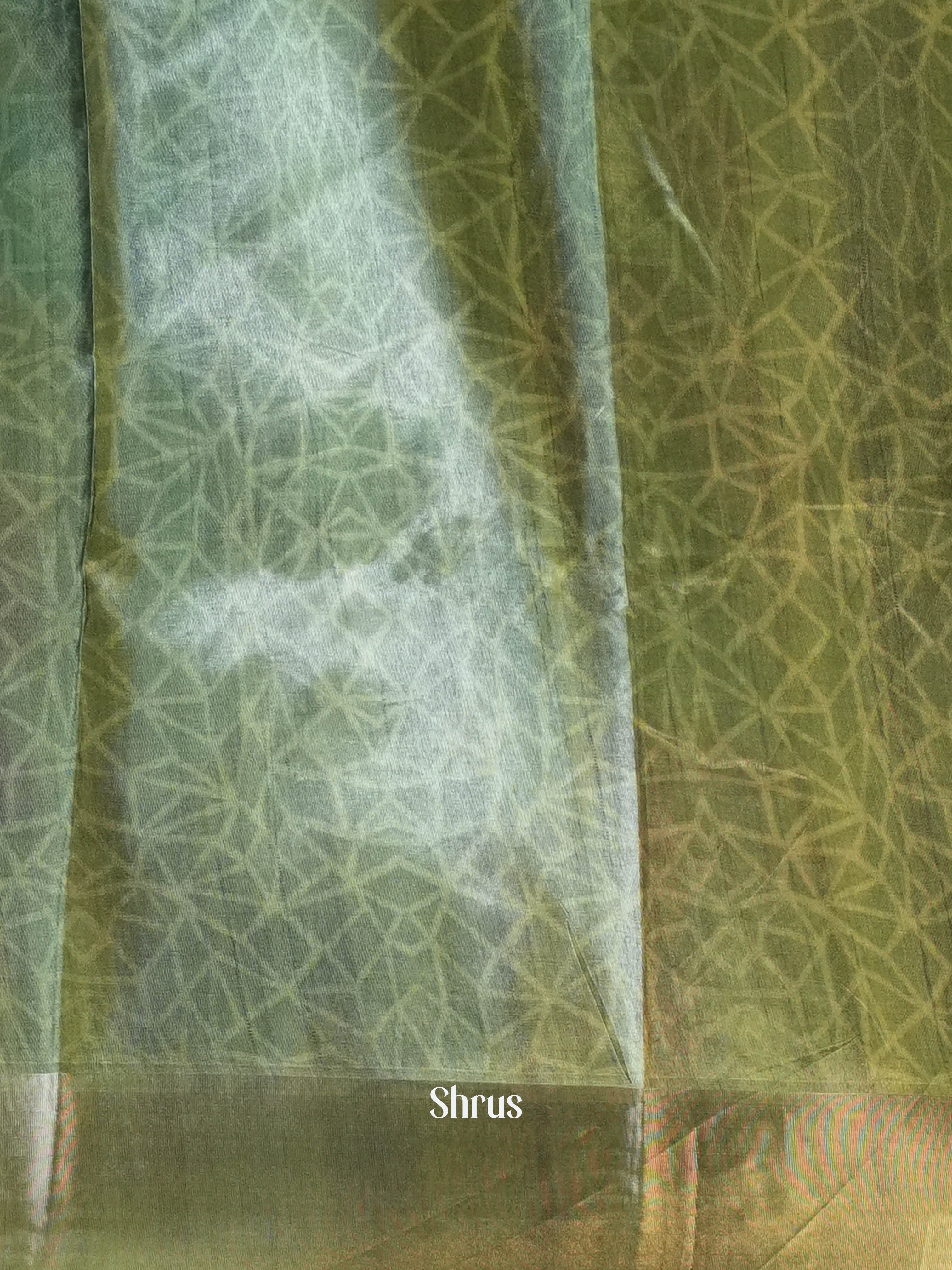 Green - Printed Tussar Saree - Shop on Shrus.com