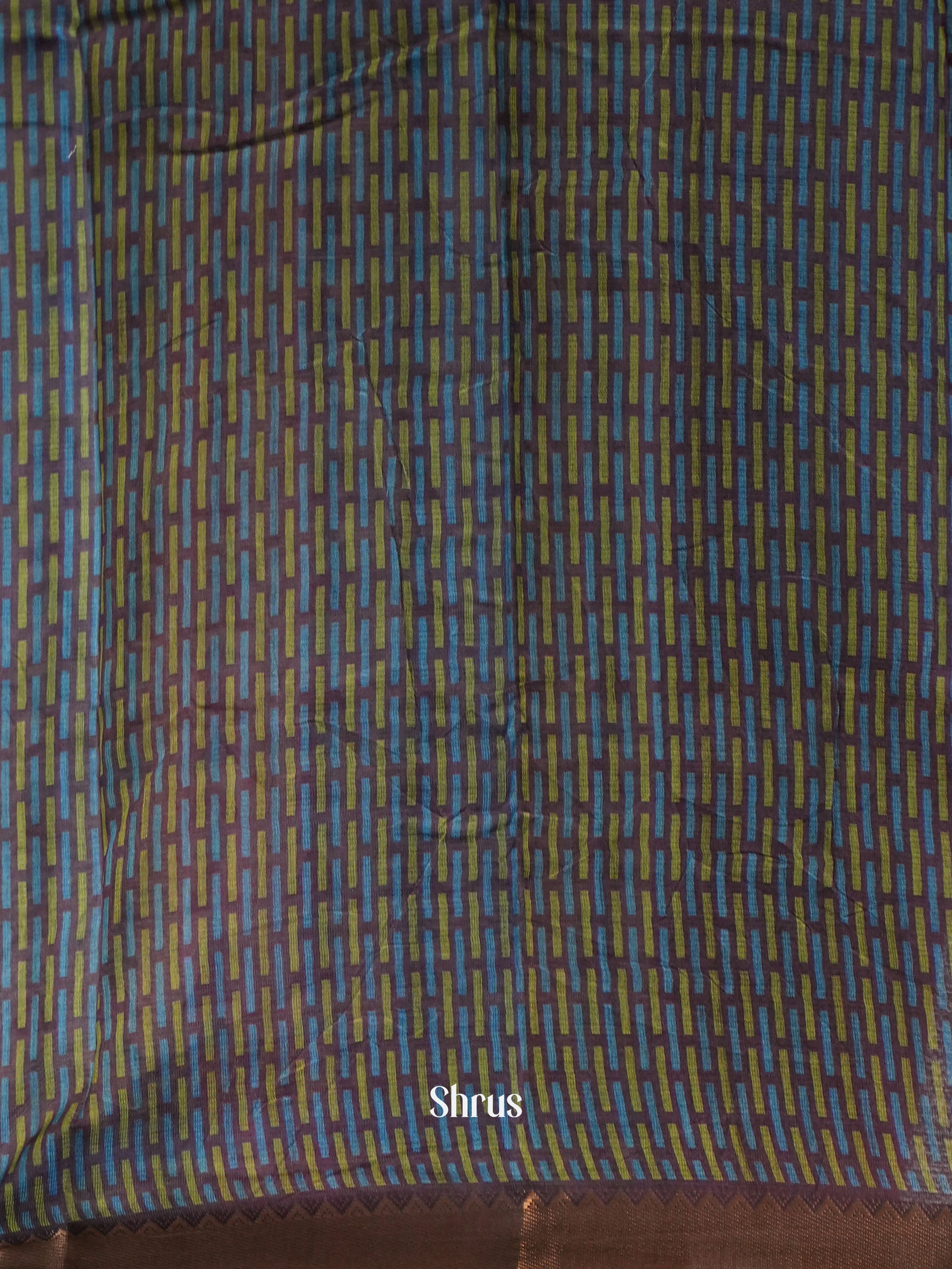 Cream & Purple - Semi Chanderi Saree - Shop on Shrus.com