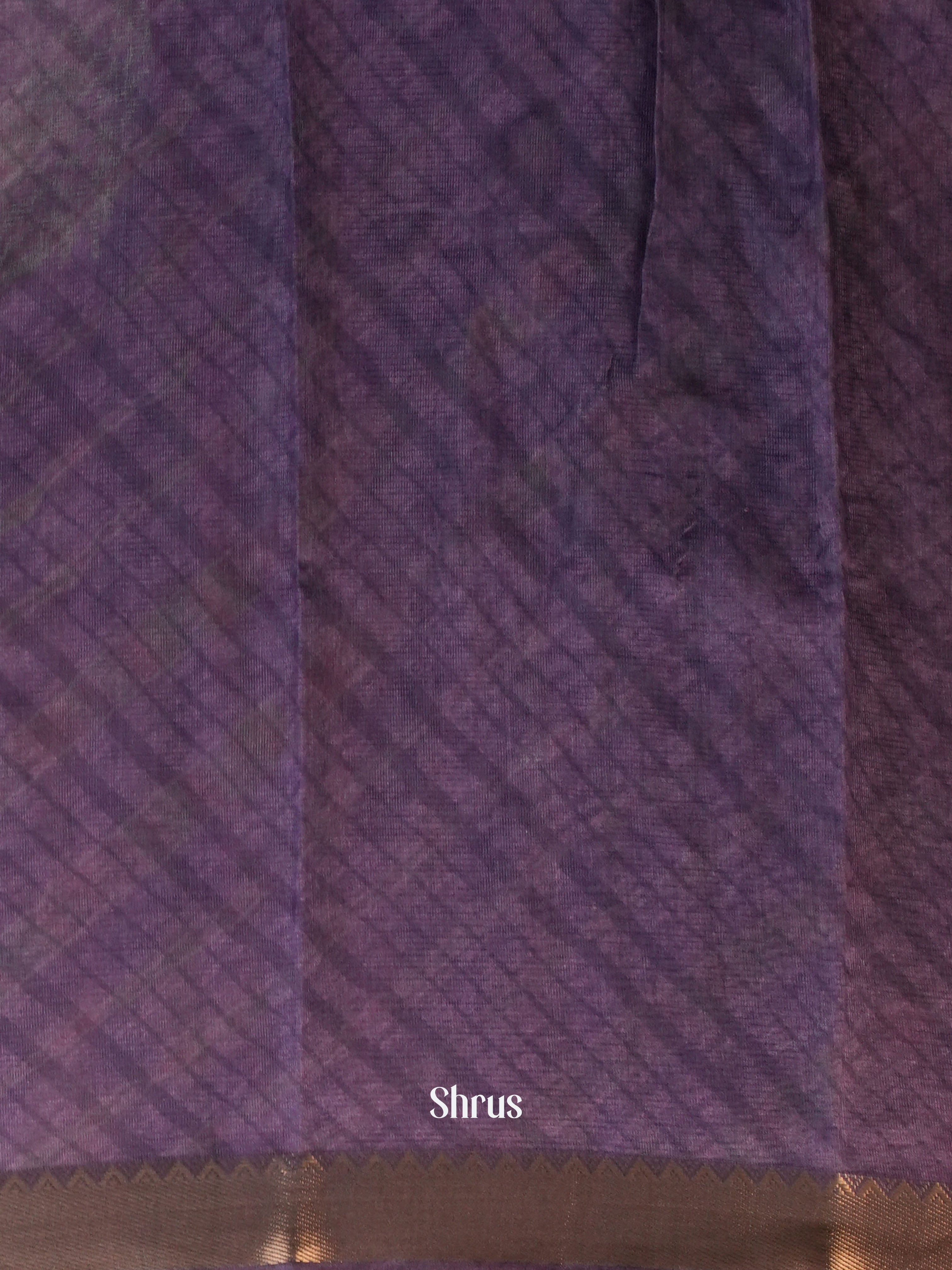 Purple- Semi Chanderi Saree - Shop on Shrus.com