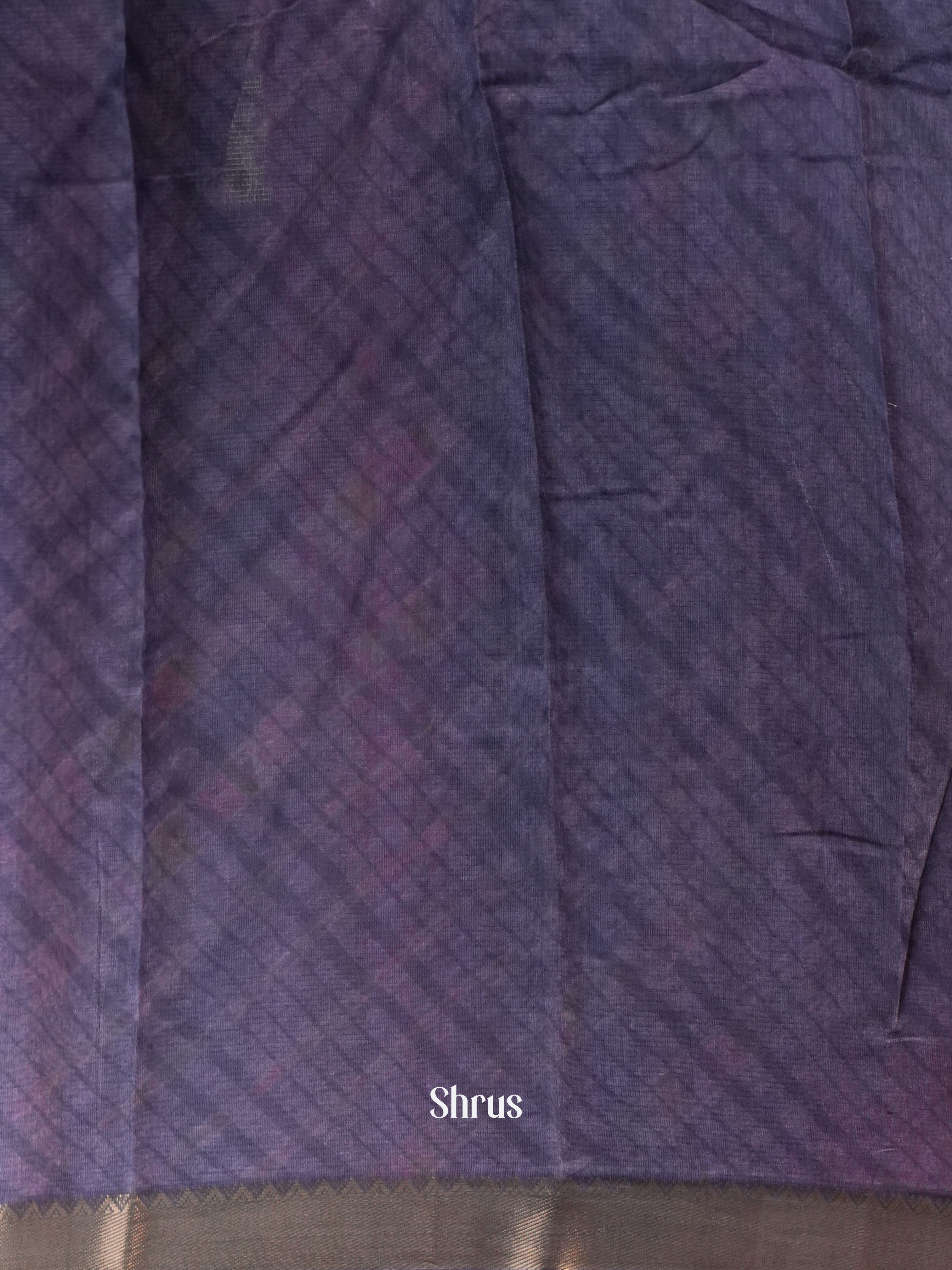 Purple - Semi Chanderi Saree - Shop on Shrus.com