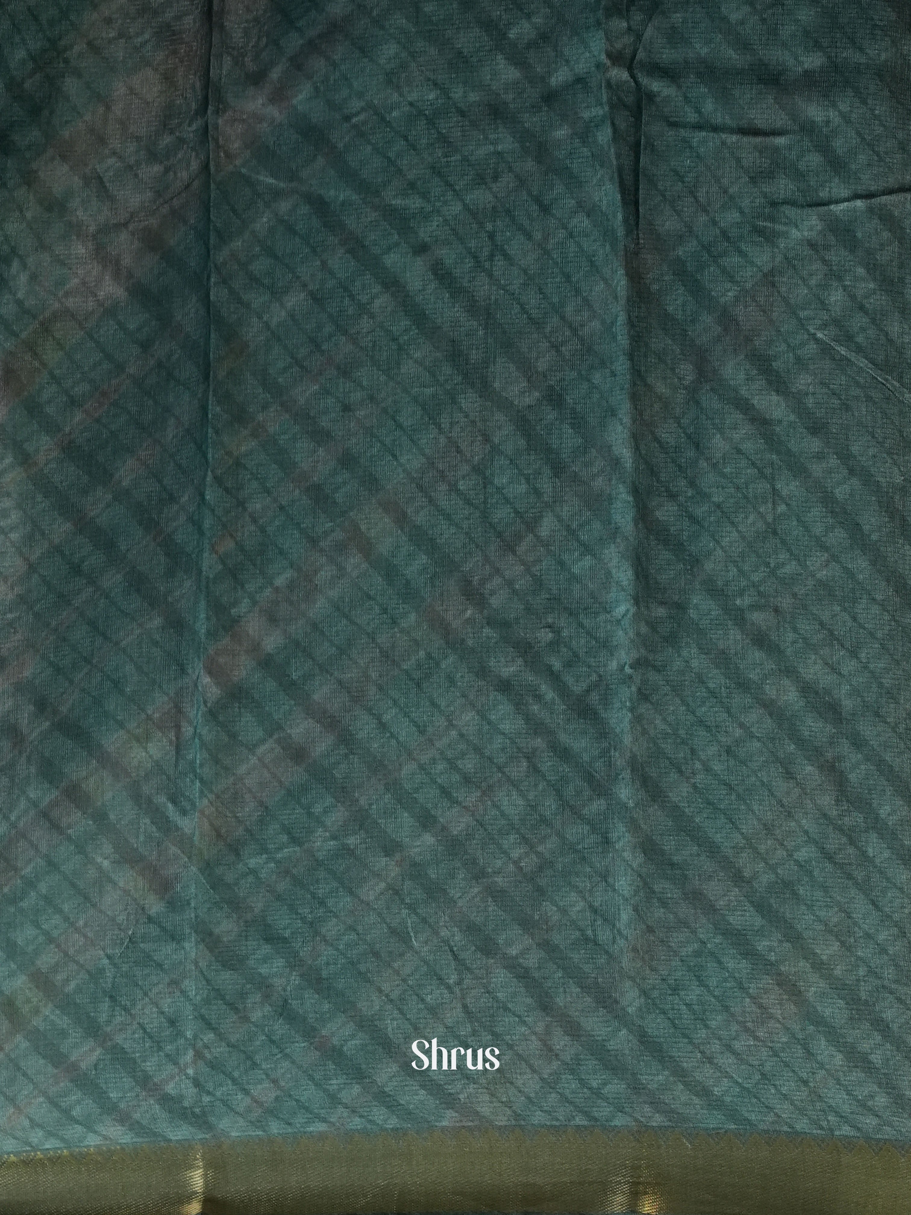 Green - Semi Chanderi Saree - Shop on Shrus.com