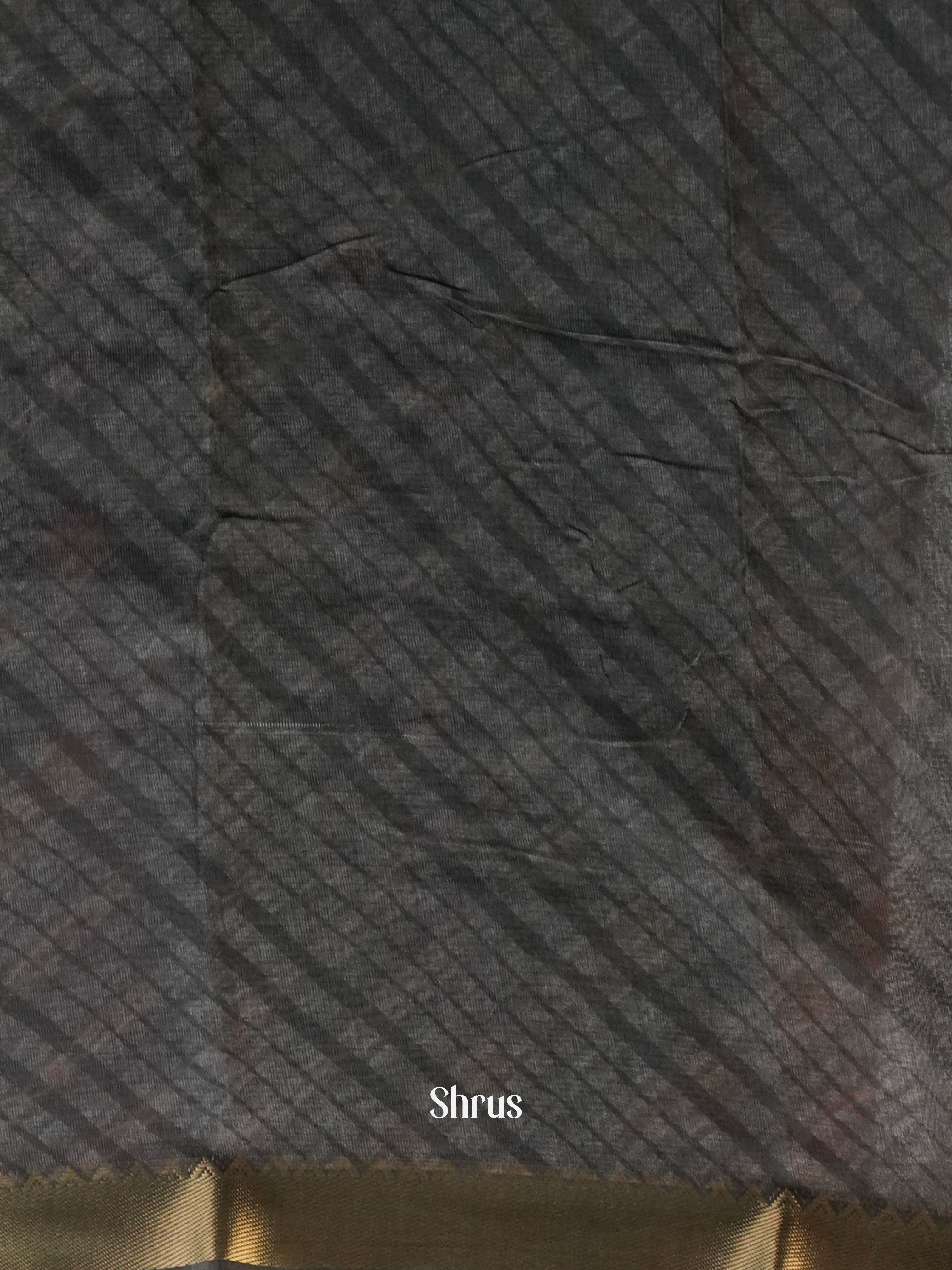 Grey - Semi Chanderi Saree - Shop on Shrus.com