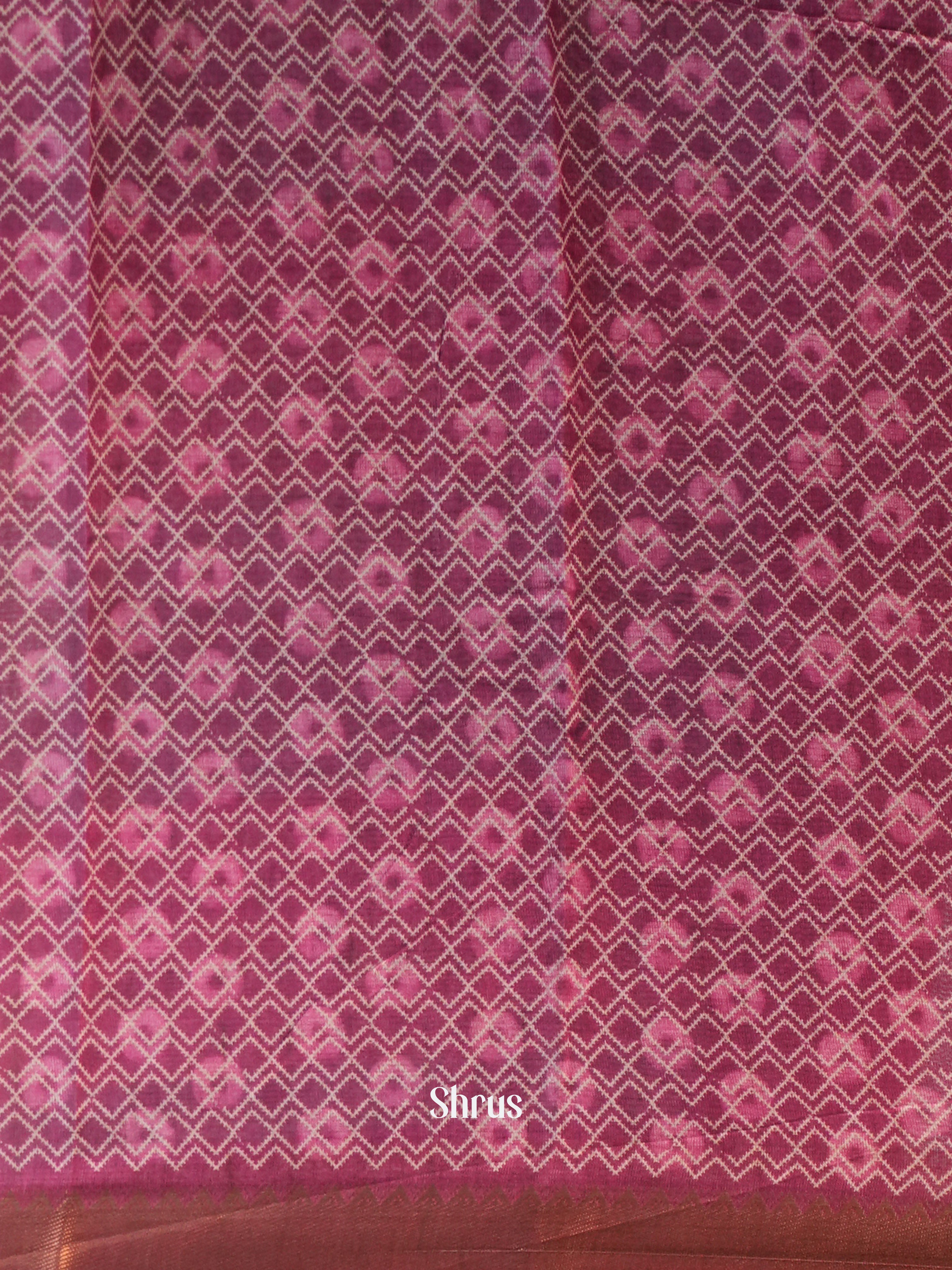 blue & Pink- Semi Chanderi Saree - Shop on Shrus.com