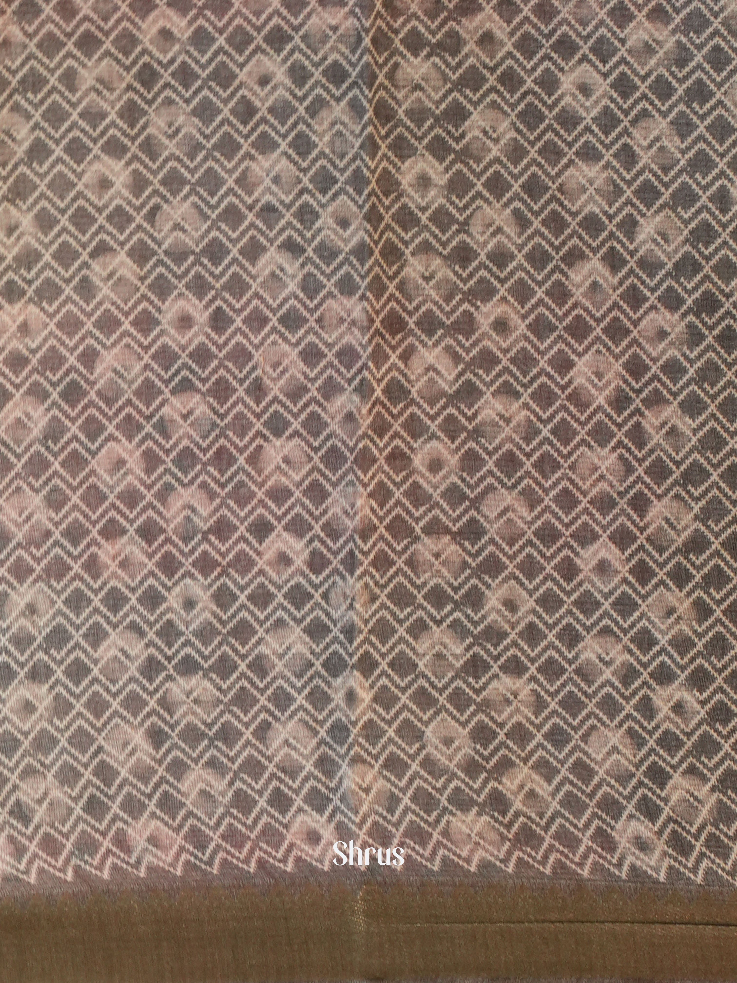 Pink & Grey - Semi Chanderi Saree - Shop on Shrus.com