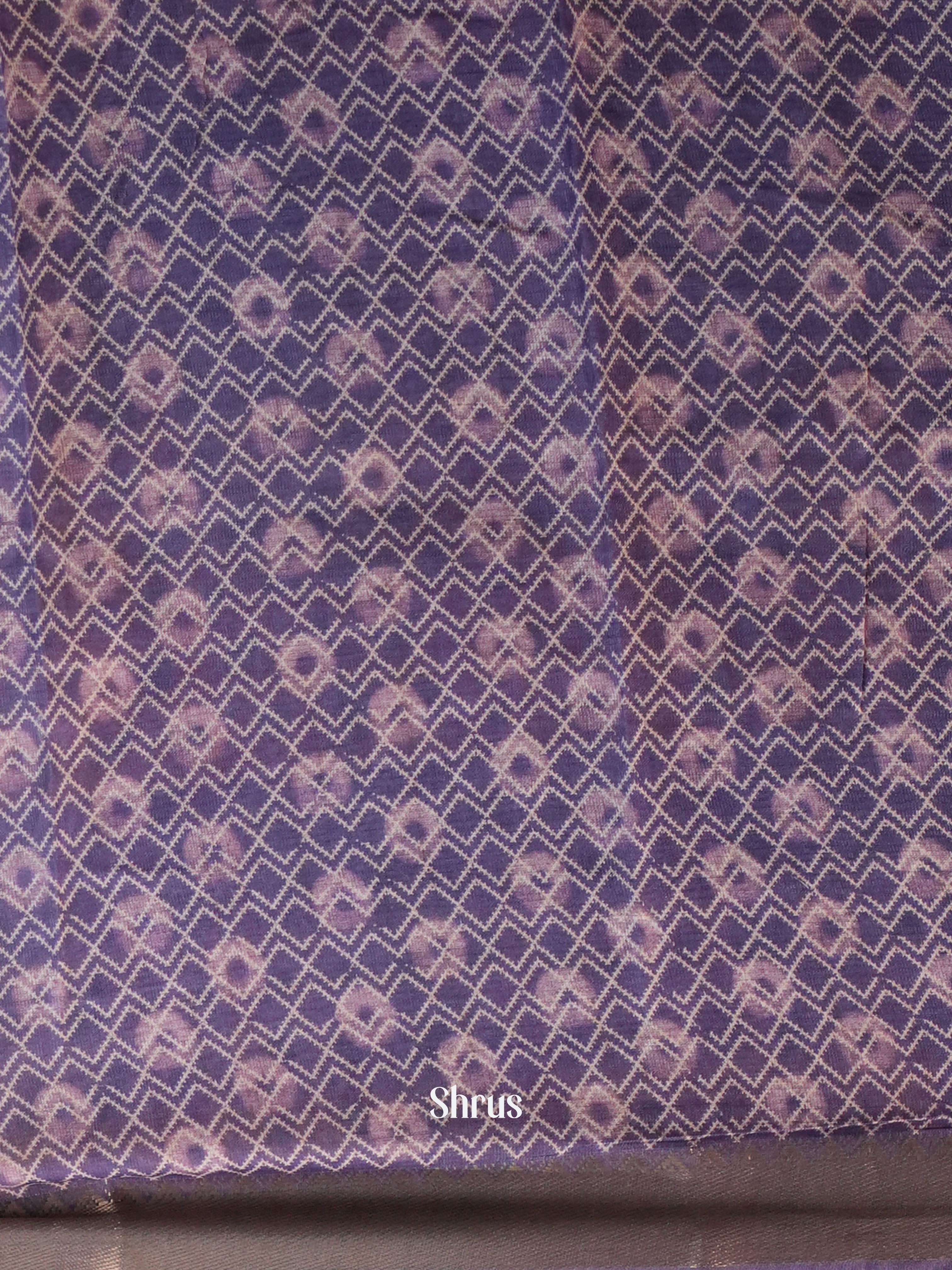 Purple & Peach - Semi Chanderi Saree - Shop on Shrus.com