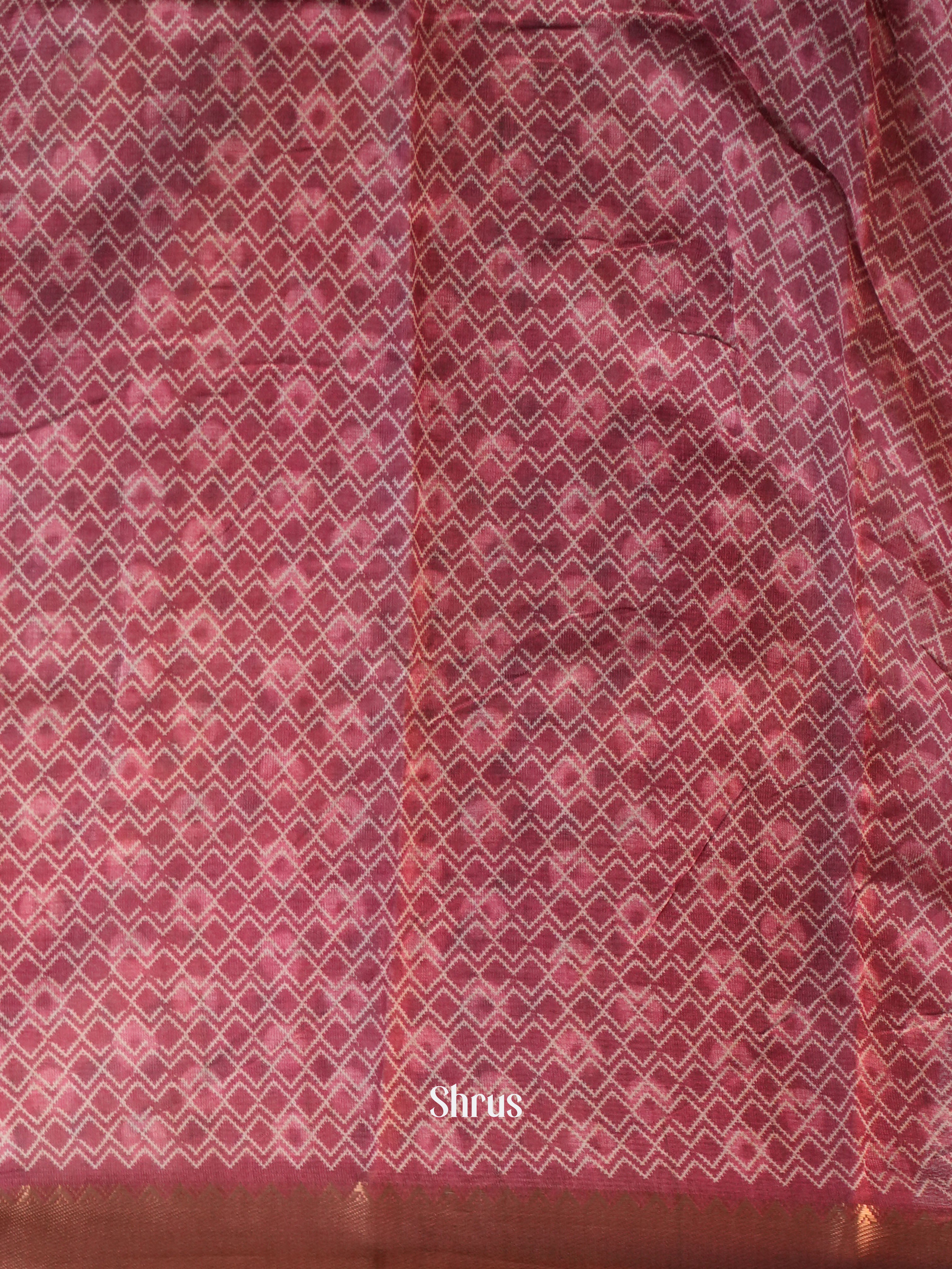 Pink & Peach - Semi Chanderi Saree - Shop on Shrus.com