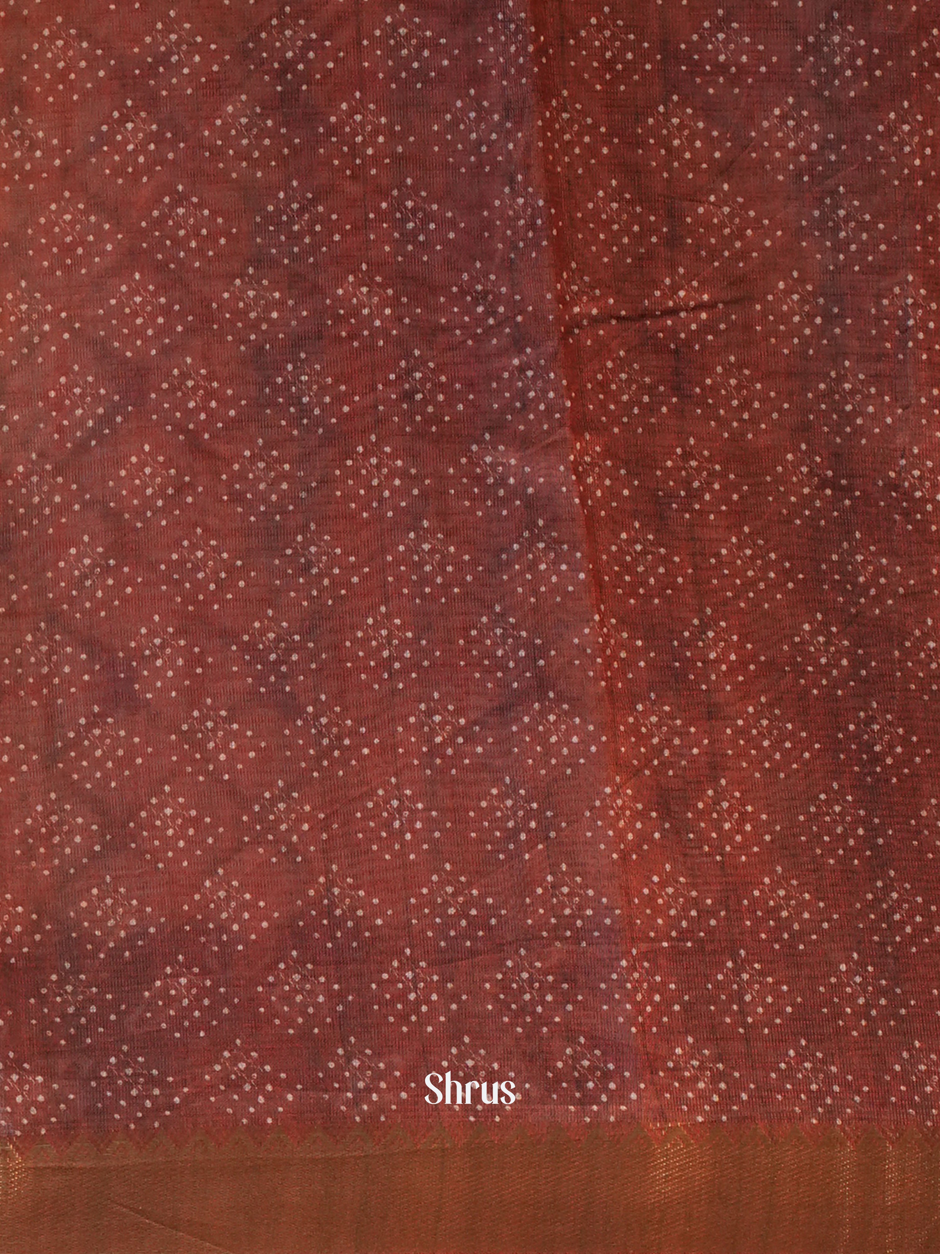 Cream & Brown - Semi Chanderi Saree - Shop on Shrus.com