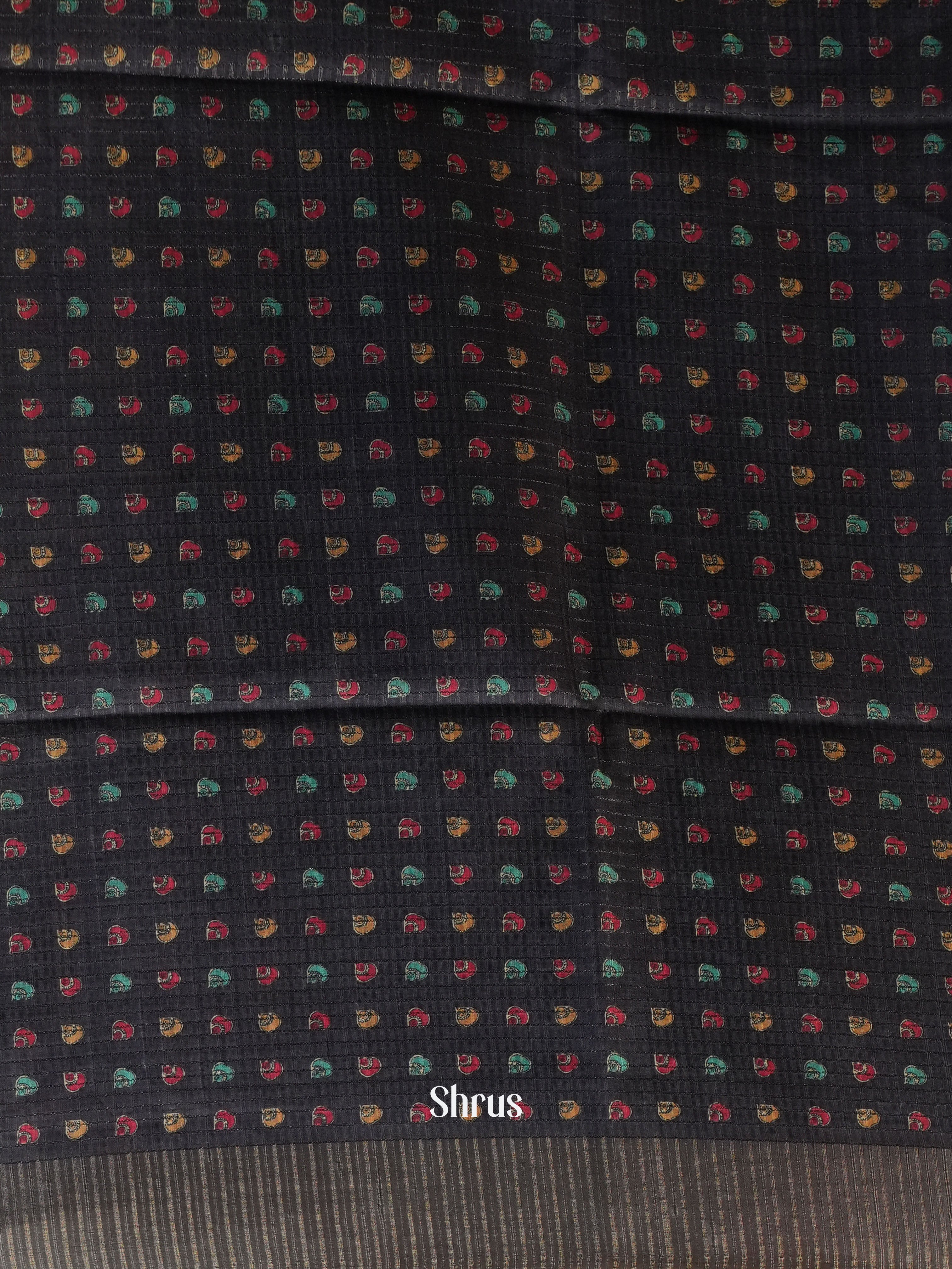 Grey & Black - Semi Tussar Saree - Shop on Shrus.com