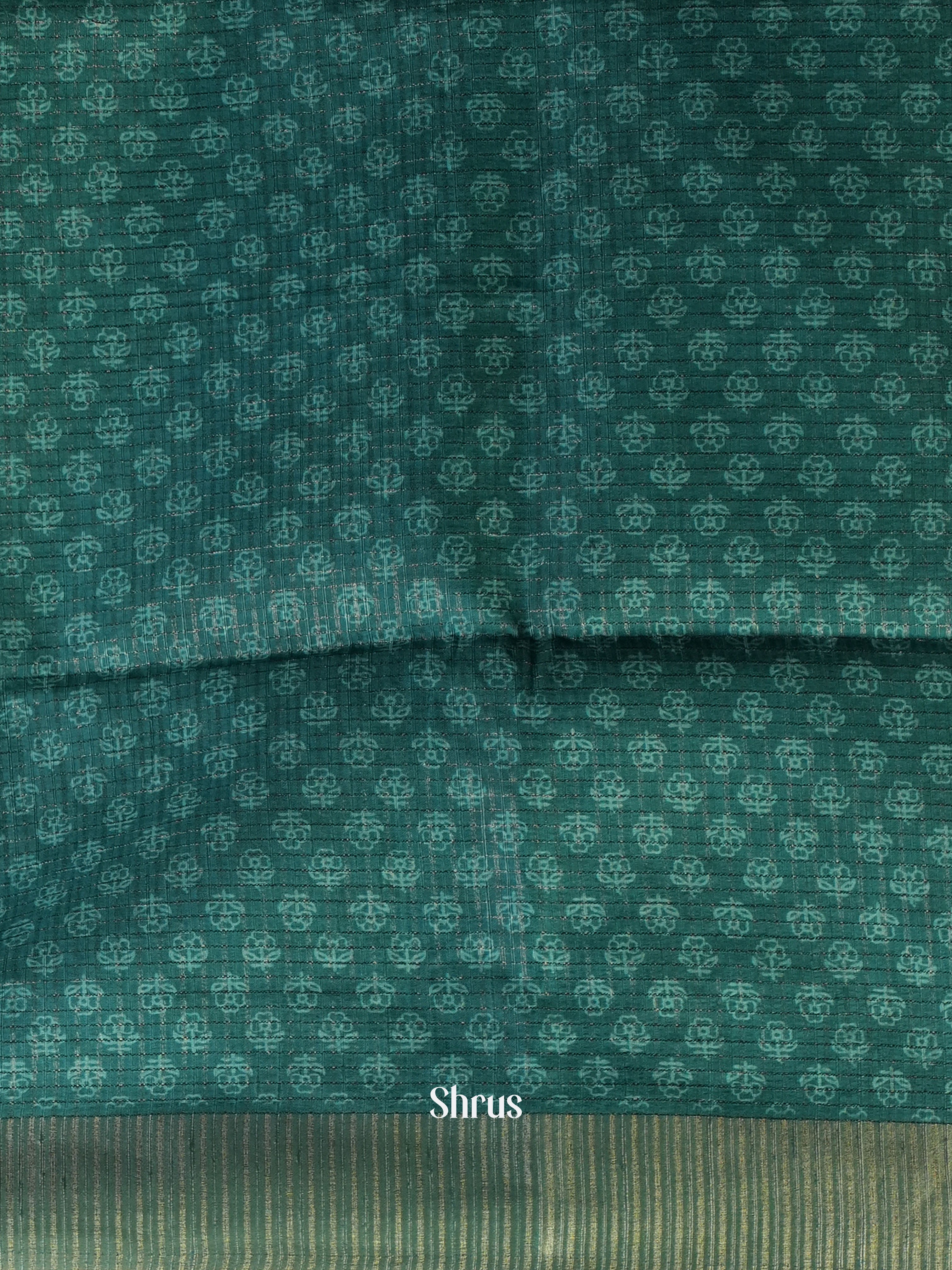 pastel Green & Green - Semi Tussar Saree - Shop on Shrus.com
