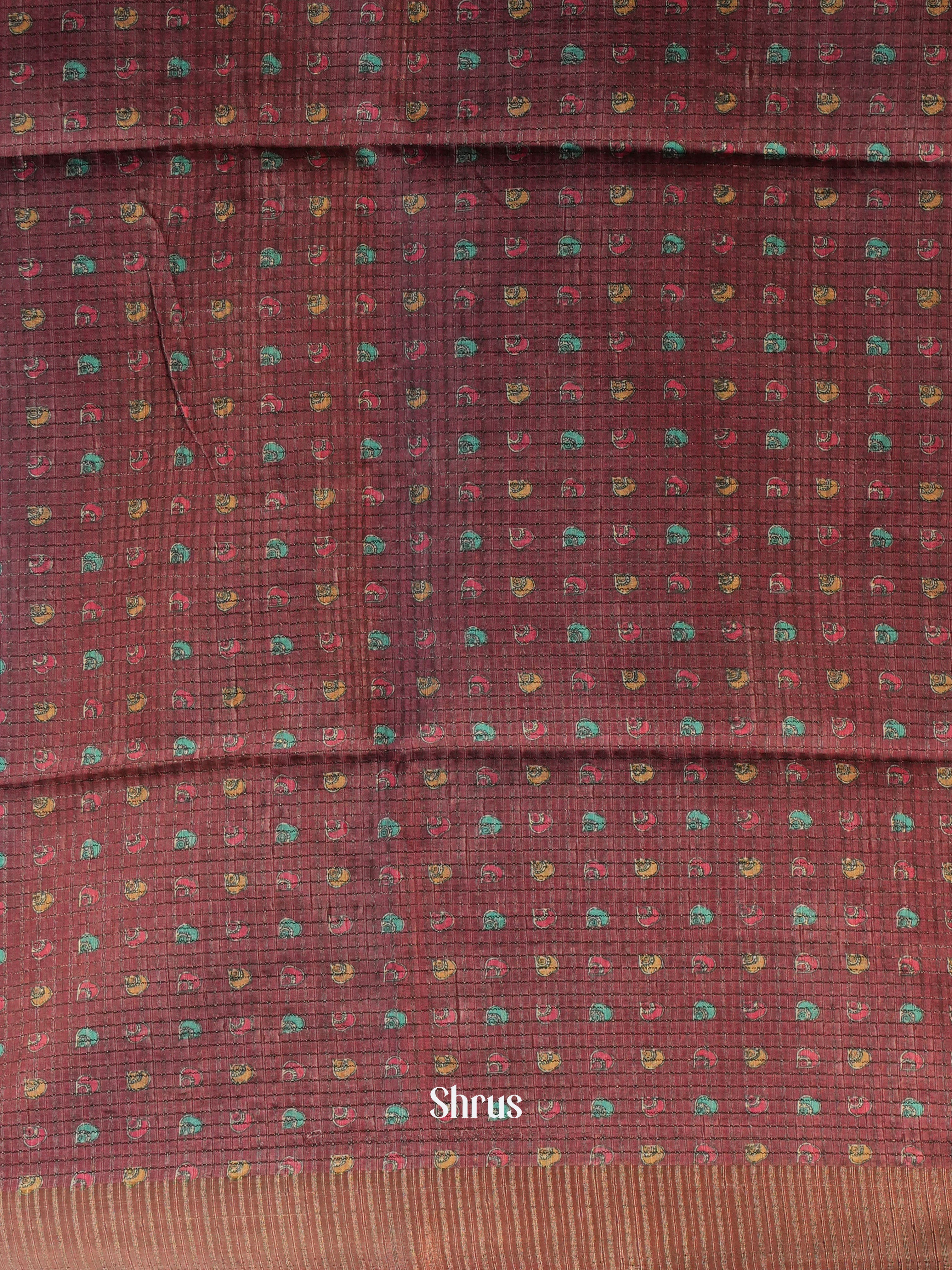 Grey & Brown- Semi Tussar Saree - Shop on Shrus.com